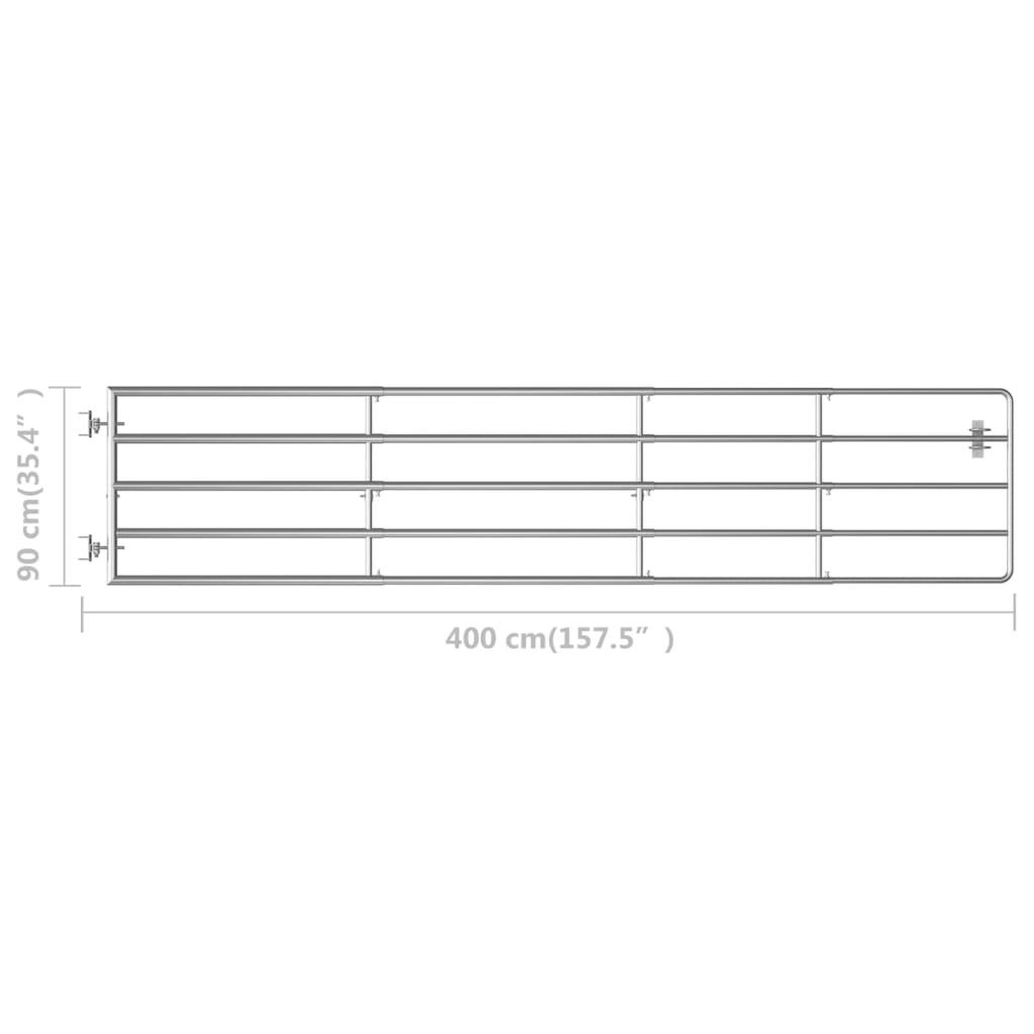 Voir la diapositive 6 : VIDAXL Portillon a 5 barres Acier (150-400)x90 cm Argente