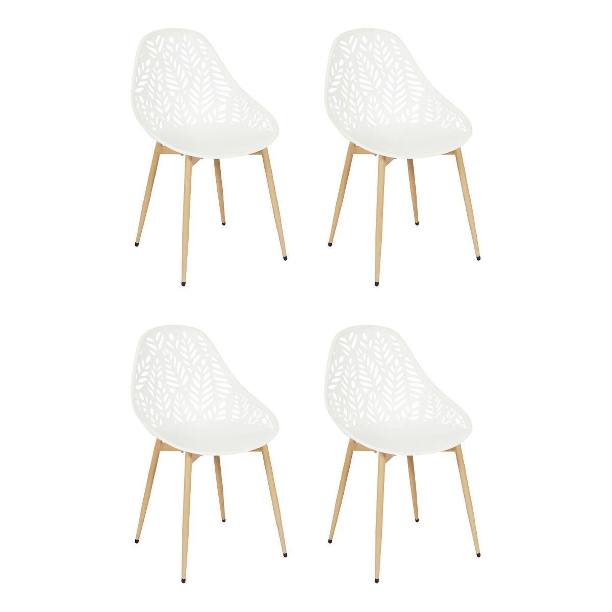 Voir la diapositive 2 : The Home Deco Factory Lot de 4 chaises de jardin  lucena  83cm blanc