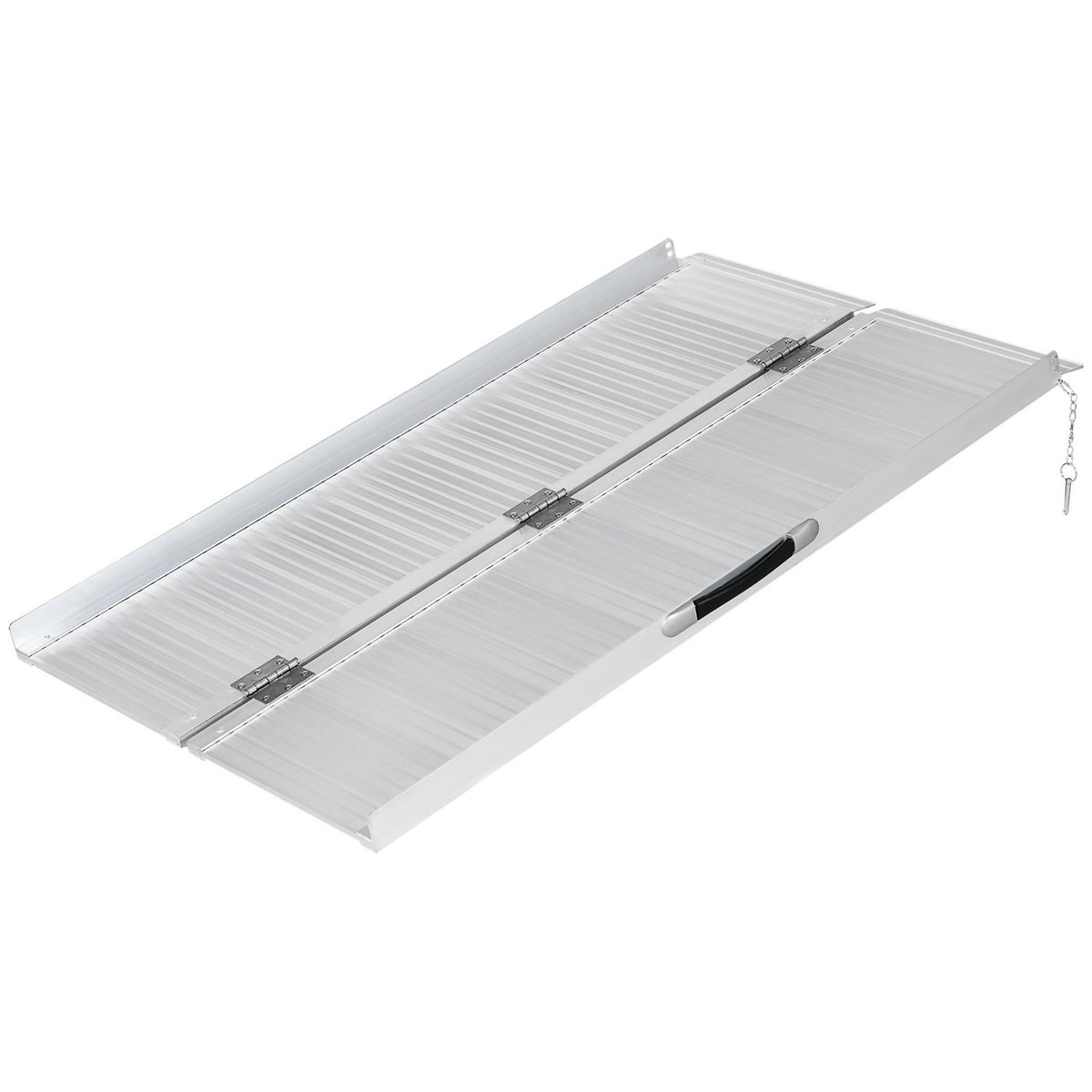 HOMCOM Rampe de fauteuil roulant rampe de chargement antidérapante pliable avec bordures de sécurité max. 270 Kg alu