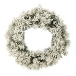 Paris Prix Couronne de Noël Led  Enneigée  63cm Vert & Blanc