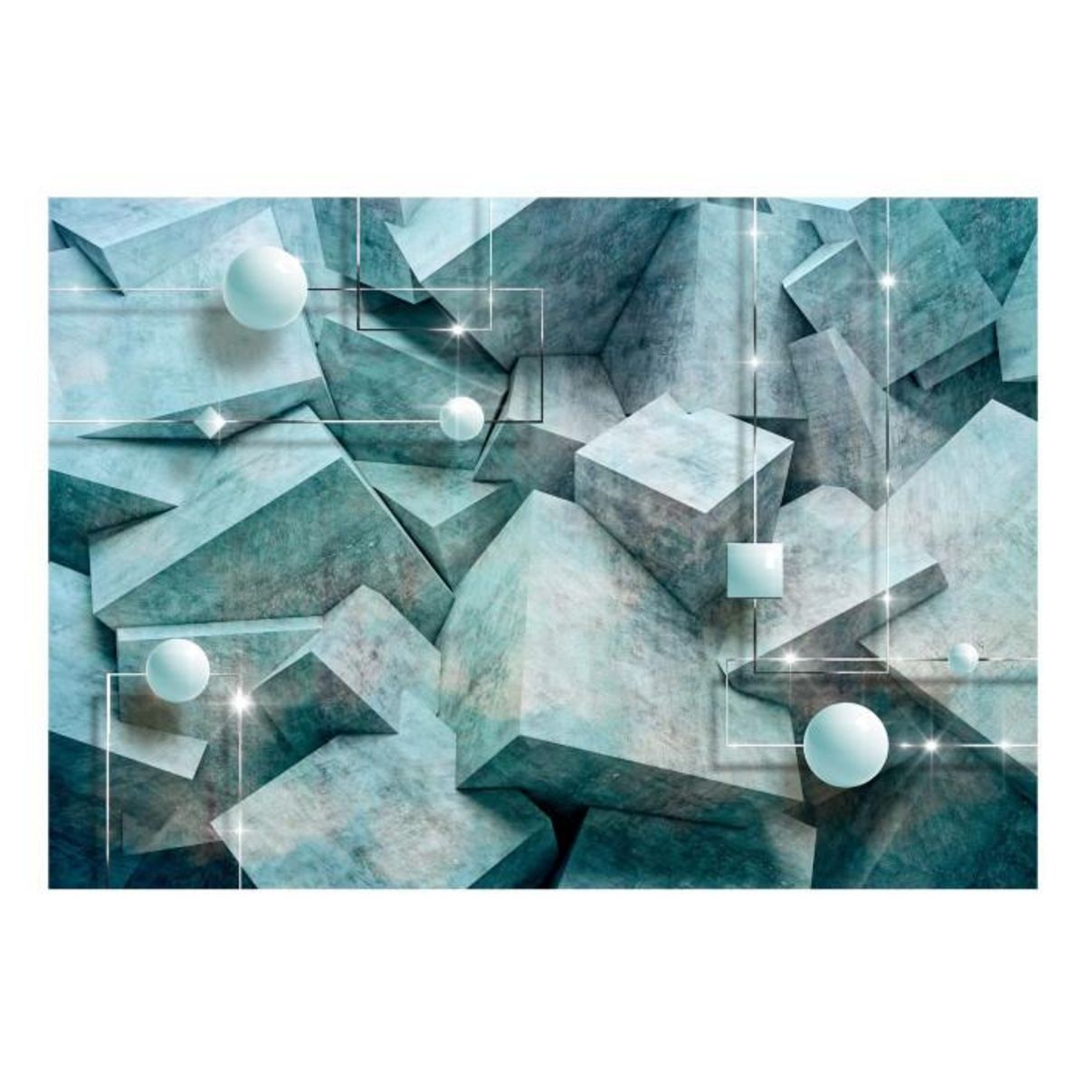 Paris Prix Papier Peint  Concrete Cubes Green