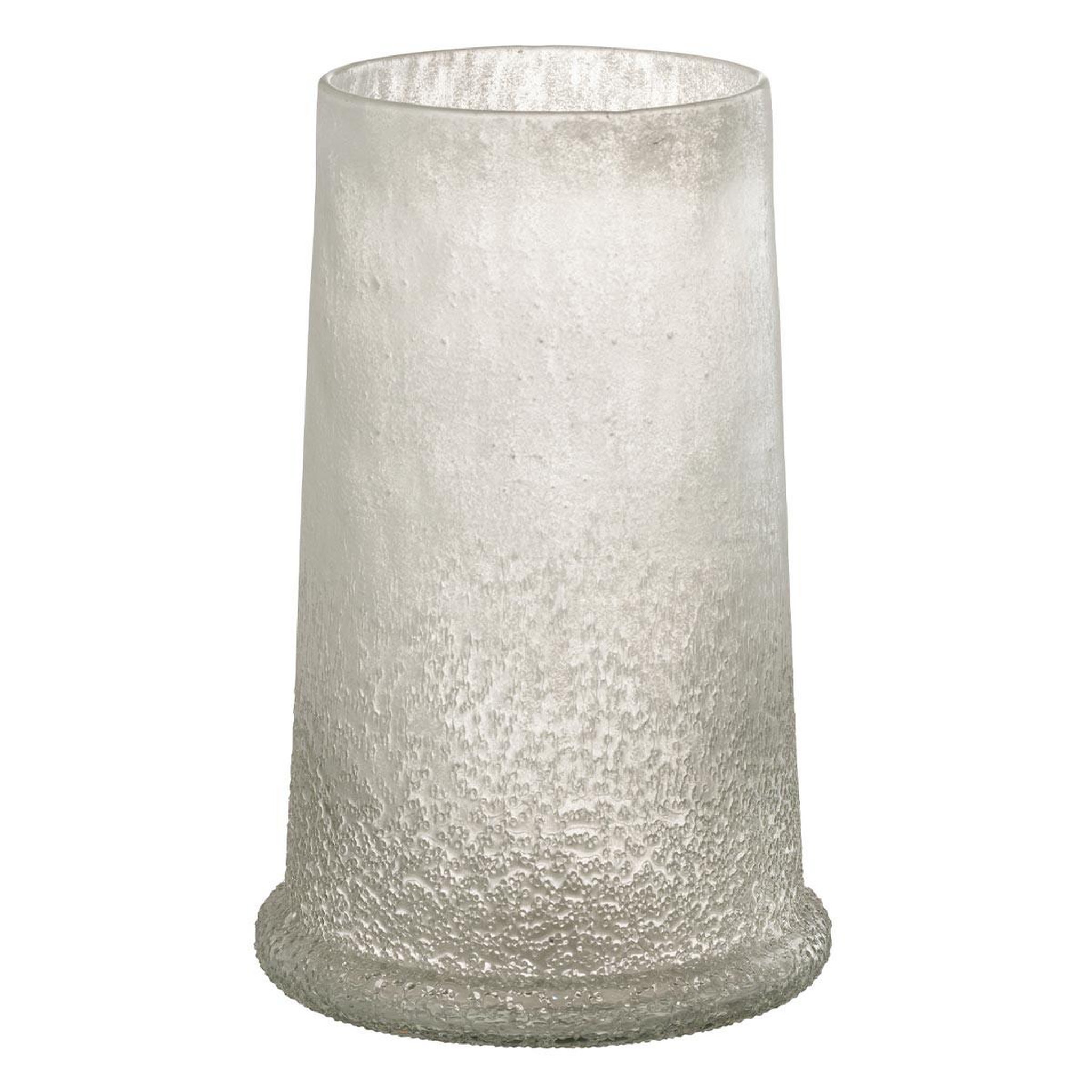 J-LINE Photophore en Verre  Sucre  28cm Blanc