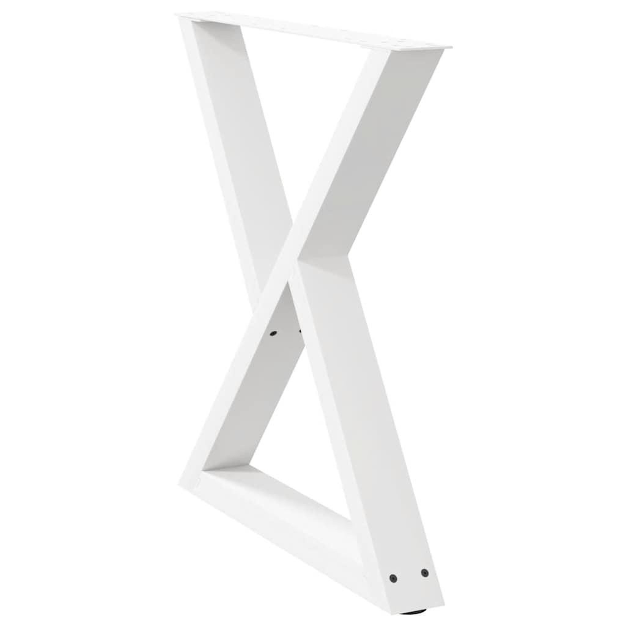Voir la diapositive 4 : VIDAXL Pieds de table a manger 2pcs blanc 70x(72-73,3)cm acier