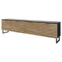 Voir la diapositive 1 : BEST MOBILIER Olympie - meuble tv - effet bois et noir - 4 portes - 200 cm