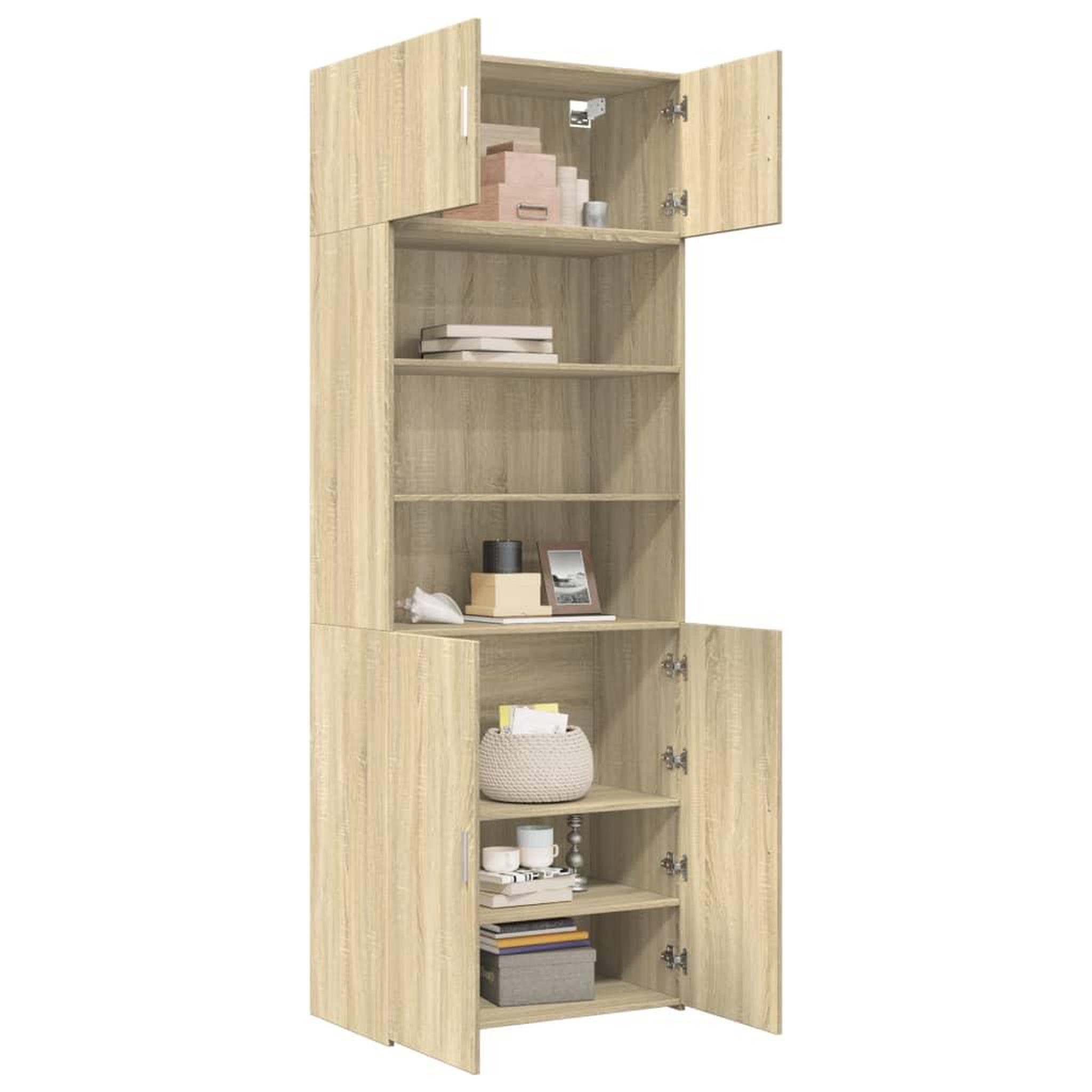 Voir la diapositive 3 : VIDAXL Armoire de rangement chene sonoma 80x42,5x225 cm