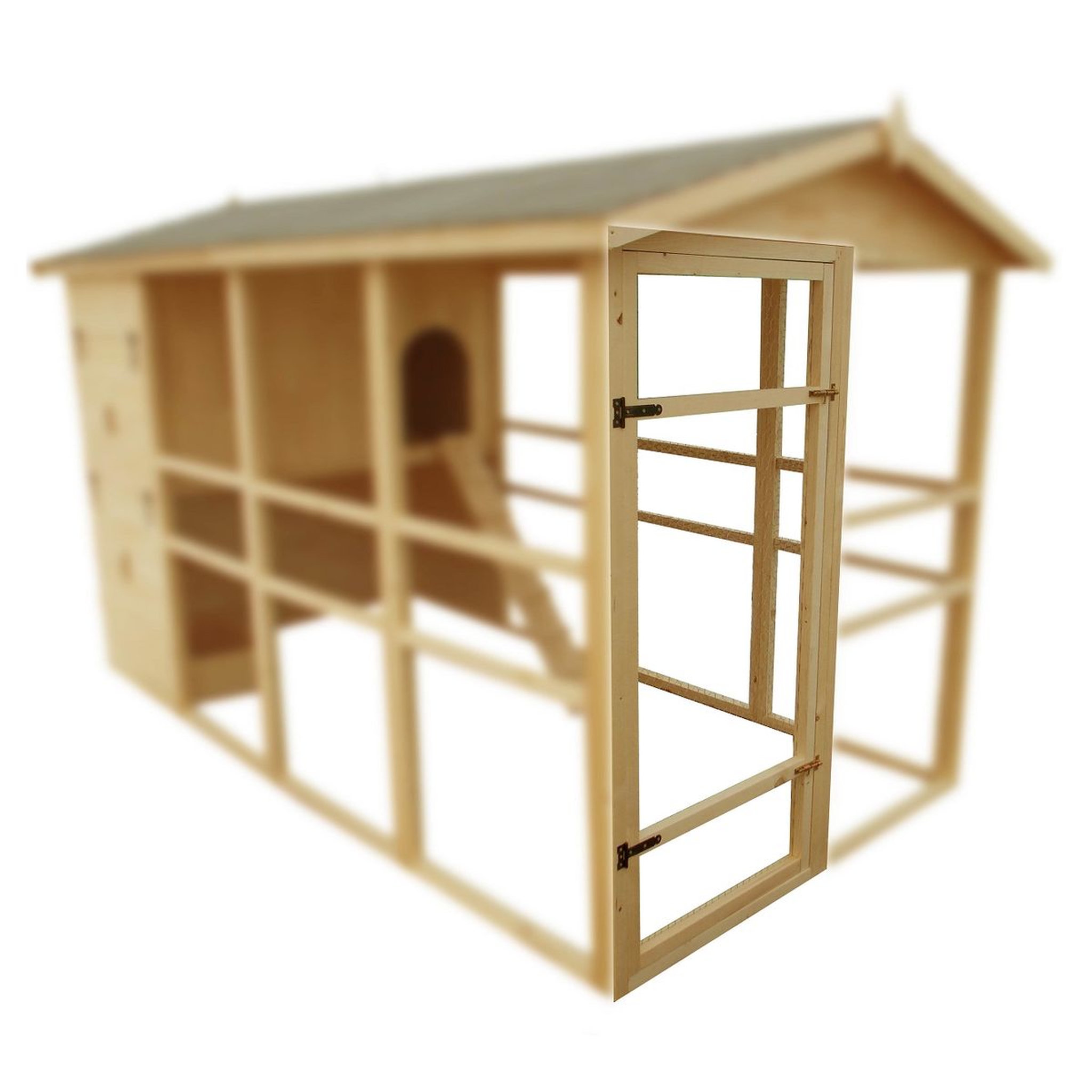 Voir la diapositive 4 : Habita Poulailler très grande taille XXXL et grande hauteur  2,04 m / 6,09 m2 / 8-12 poules 
