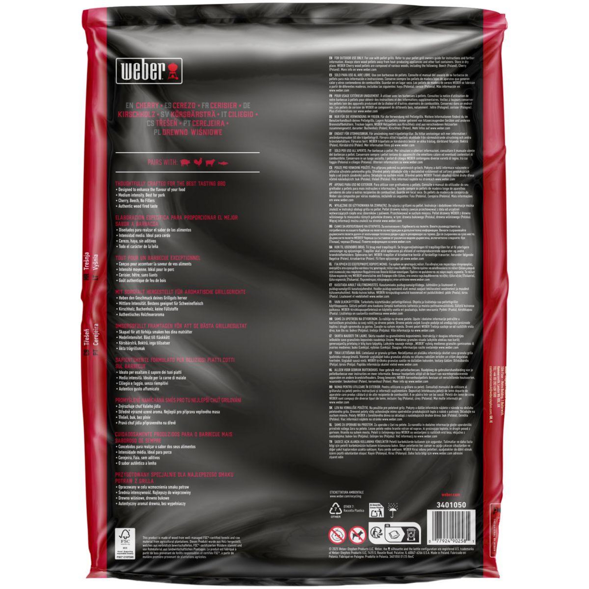 Voir la diapositive 2 : Weber Pellets FSC - cerisier 3401050
