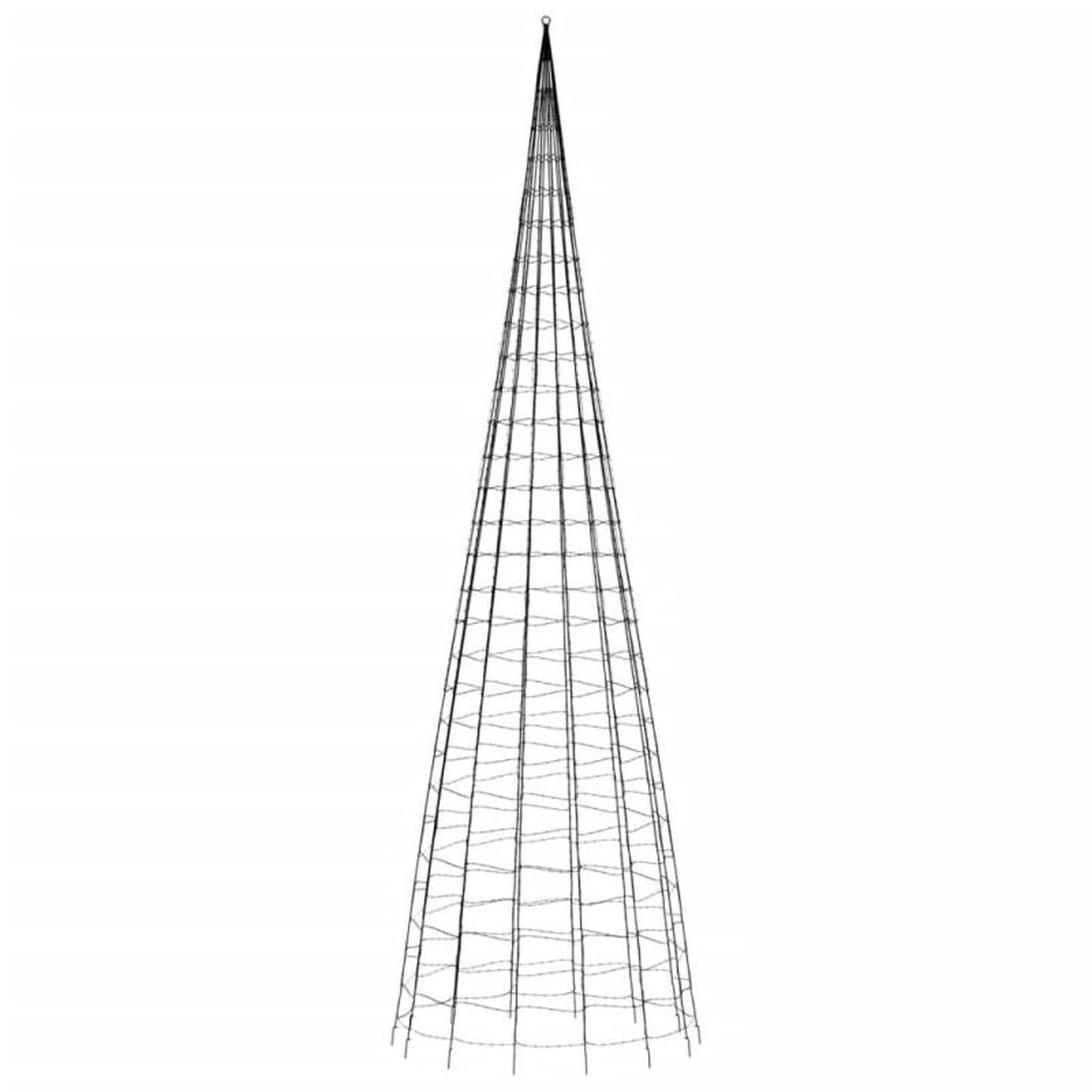 Voir la diapositive 5 : VIDAXL Arbre de Noël lumineux sur mât de drapeau 3000 LED blanc 800 cm
