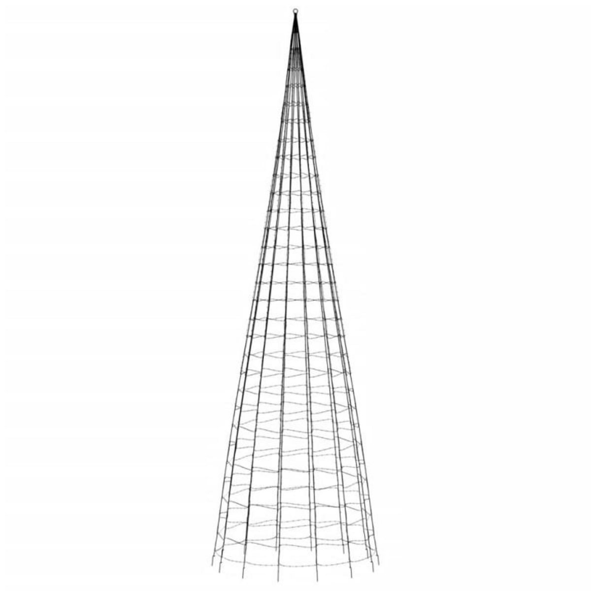 VIDAXL Arbre de Noël lumineux sur mât de drapeau 3000 LED blanc 800 cm