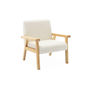 Voir la diapositive 1 : SWEEEK Fauteuil enfant en bois et tissu bouclette blanc. ISAK L 47 x P 43.5 x H 50cm