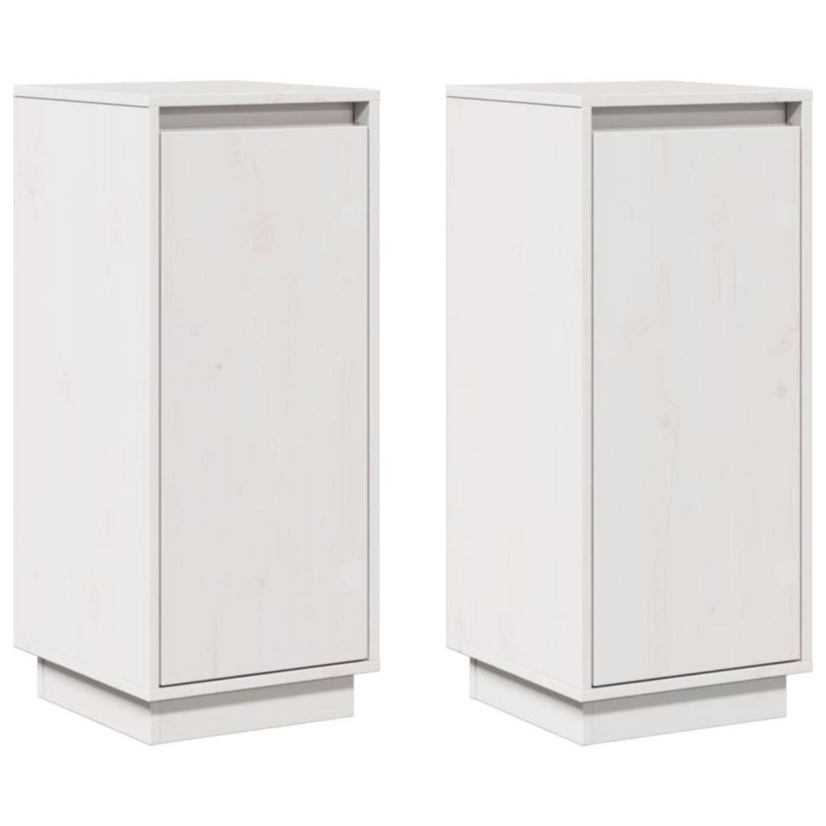 VIDAXL Buffets 2 pcs Blanc 31,5x34x75 cm Bois massif de pin
