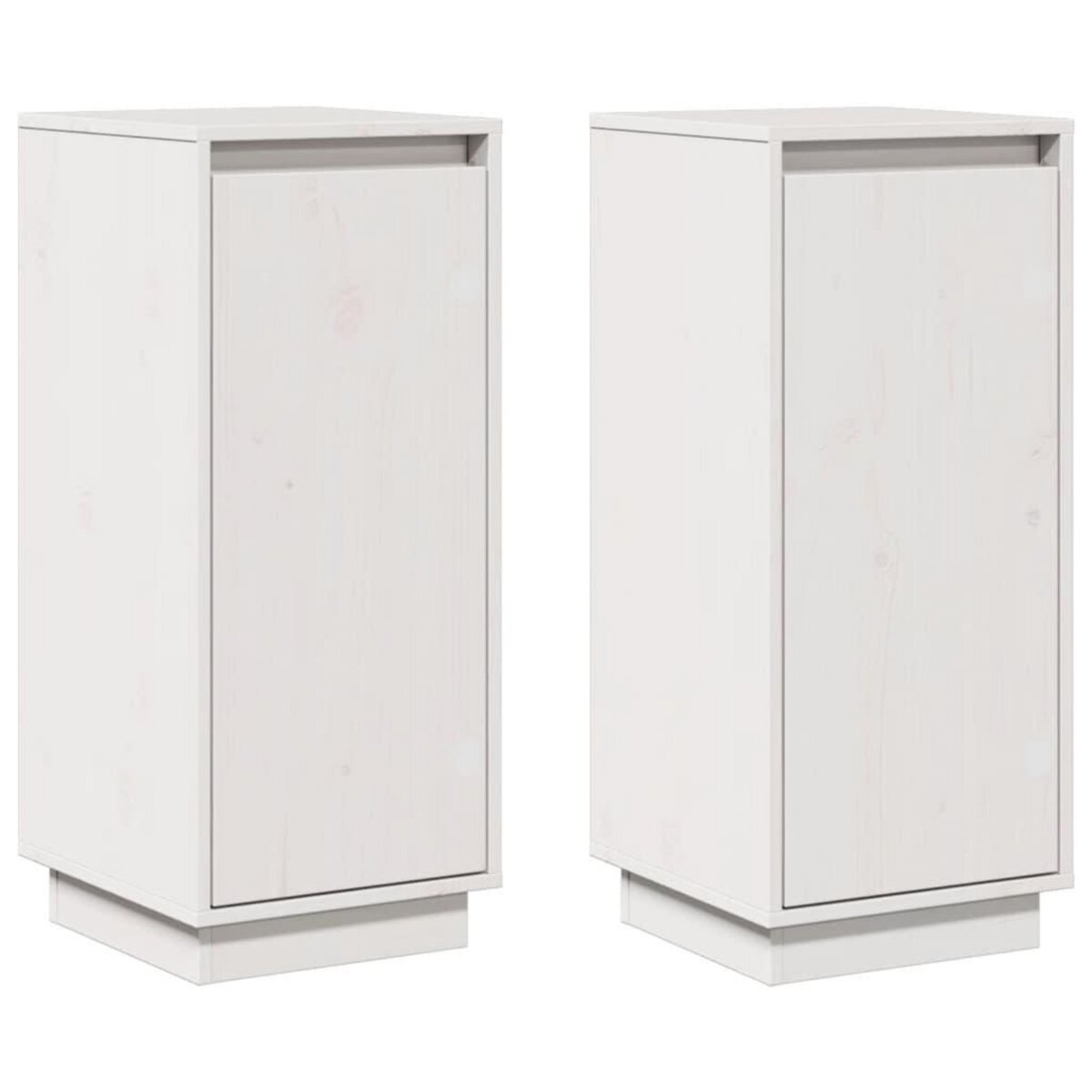 VIDAXL Buffets 2 pcs Blanc 31,5x34x75 cm Bois massif de pin