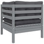Voir la diapositive 5 : VIDAXL Salon de jardin 3 pcs avec coussins Gris Bois de pin massif