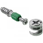 CENTRALE BRICO Lot de 4 goujons d'assemblage rastex acier poli HETTICH, l.24.5 mm