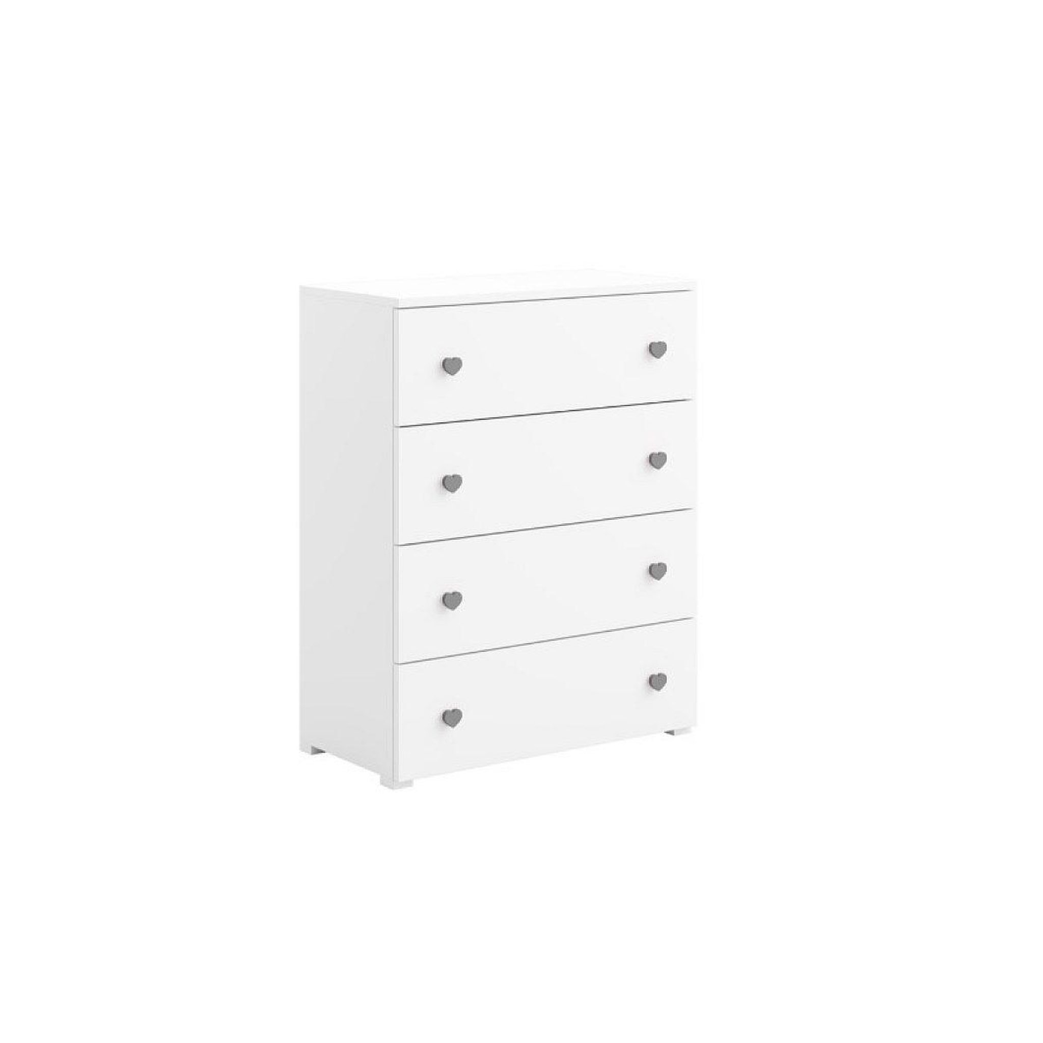 1001JOUETS Commode mimi blanche - poignée grise