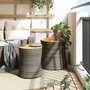 Voir la diapositive 3 : VIDAXL Tables d'appoint de jardin 2 pcs dessus en bois gris poly rotin