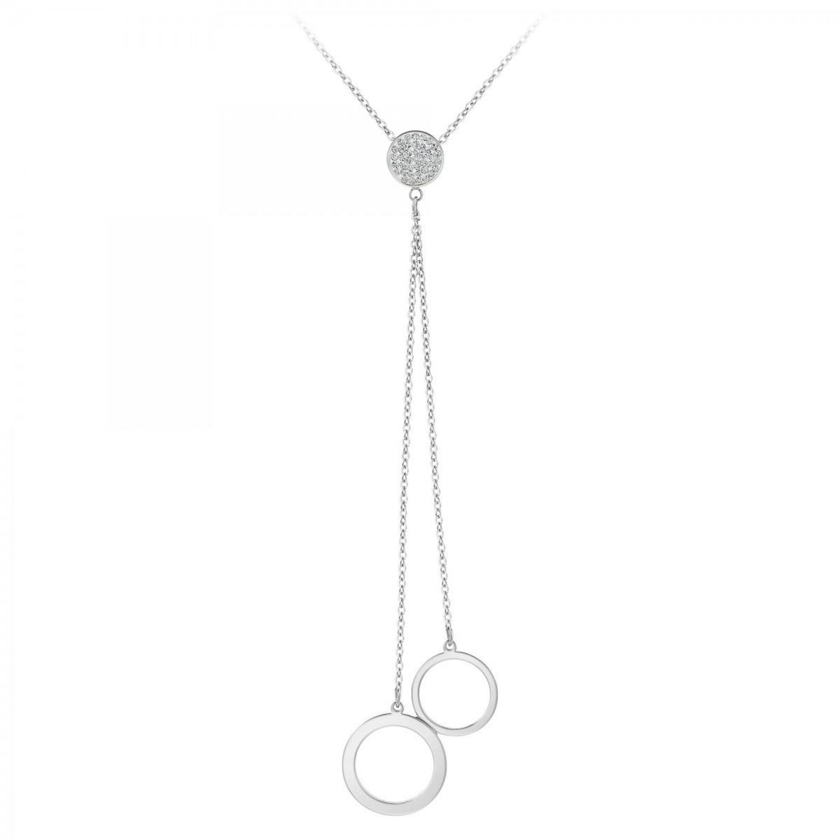 SC CRYSTAL Sautoir en acier par SC Crystal orné de Cristaux scintillants