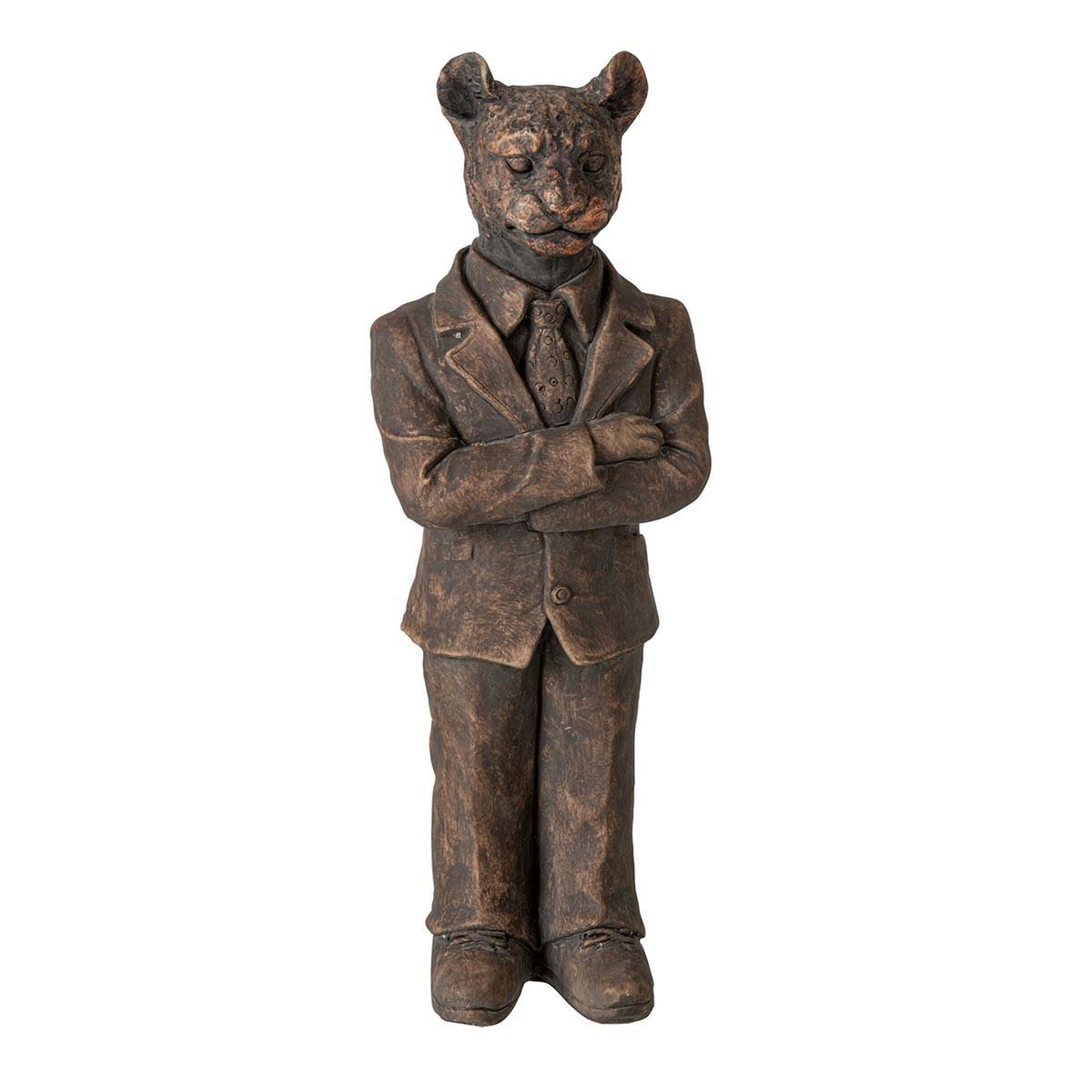 J-LINE Statuette déco léopard  zeno  47cm marron