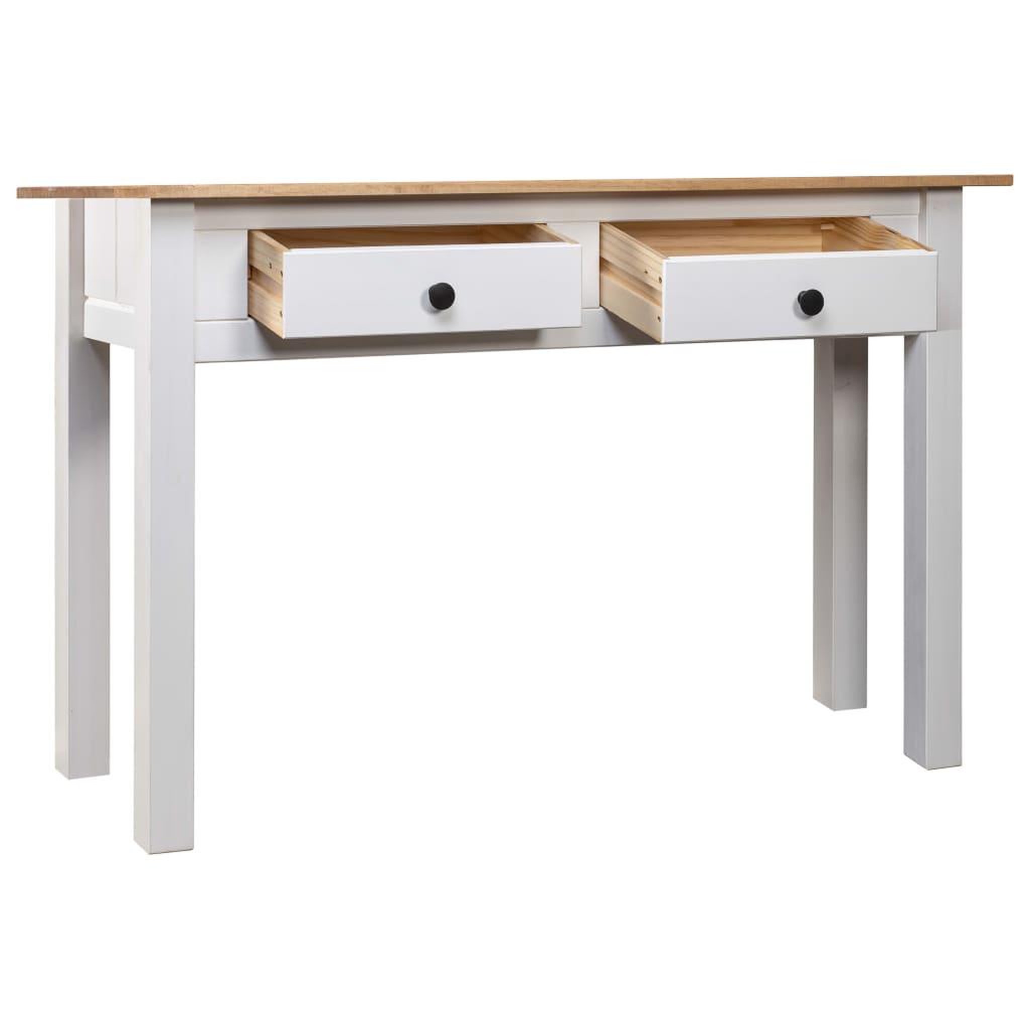 Voir la diapositive 3 : VIDAXL Table console Blanc 110x40x72 cm Pin solide Gamme Panama