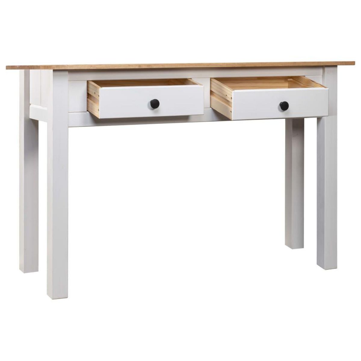 VIDAXL Table console Blanc 110x40x72 cm Pin solide Gamme Panama