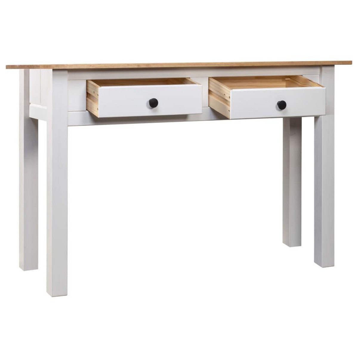 VIDAXL Table console Blanc 110x40x72 cm Pin solide Gamme Panama