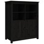 Voir la diapositive 2 : VIDAXL Buffet Noir 83x41,5x100 cm Bois massif de pin