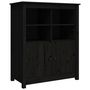 Voir la diapositive 2 : VIDAXL Buffet Noir 83x41,5x100 cm Bois massif de pin