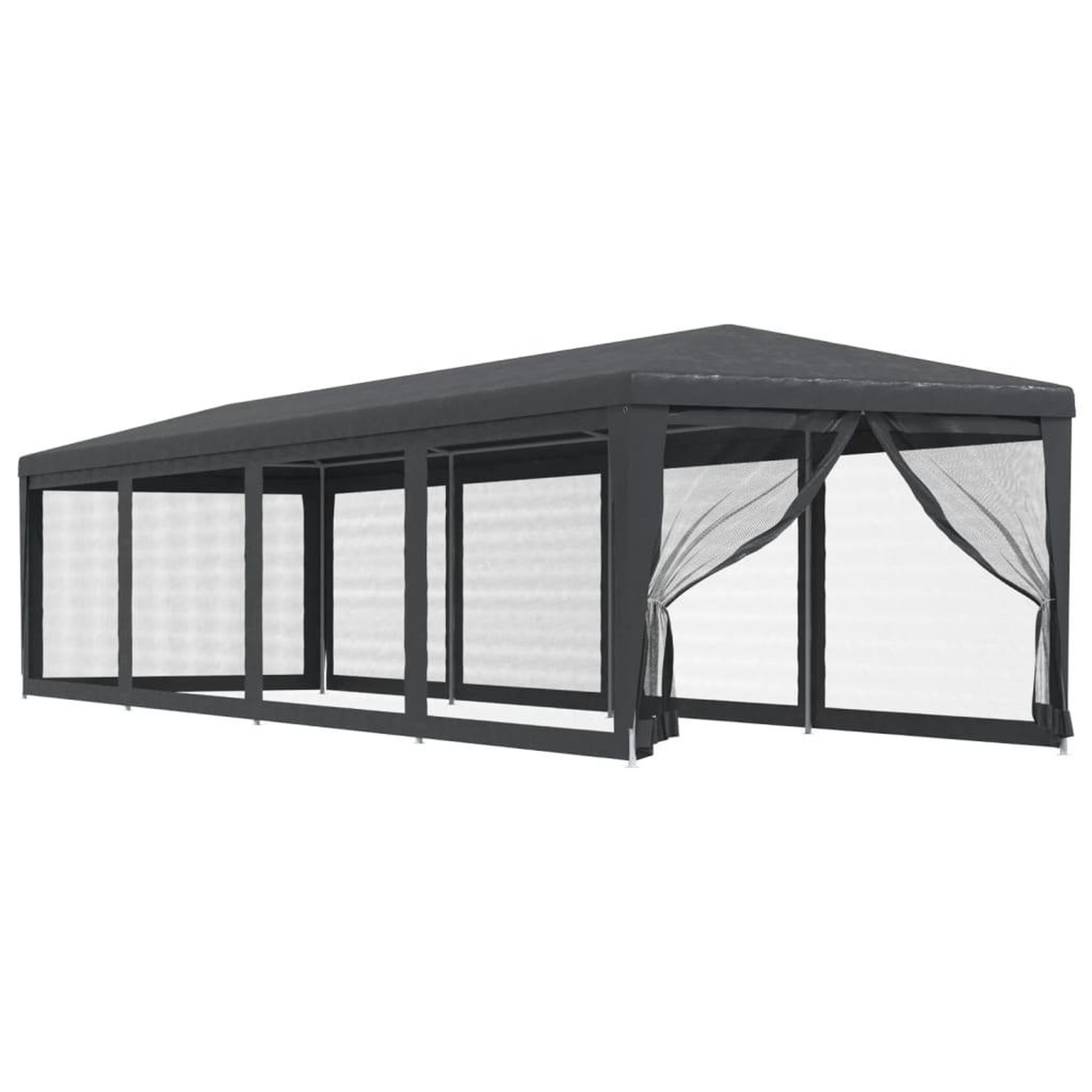 Voir la diapositive 2 : VIDAXL Tente de fete et 10 parois laterales en maille Anthracite 3x12m
