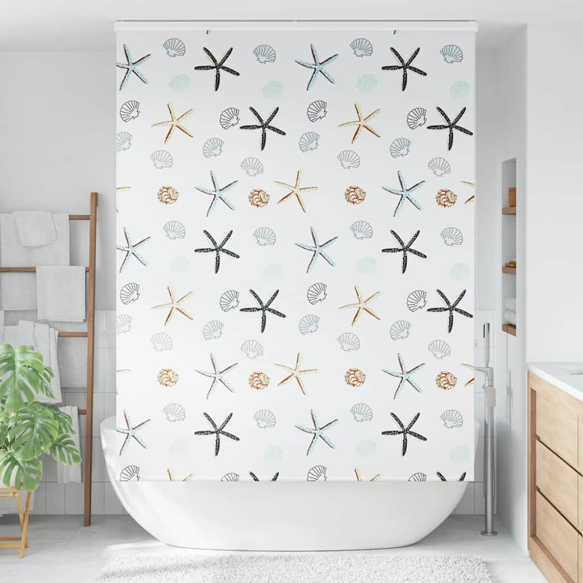 Voir la diapositive 2 : VIDAXL Store enrouleur de douche avec cassette largeur du tissu 146 cm