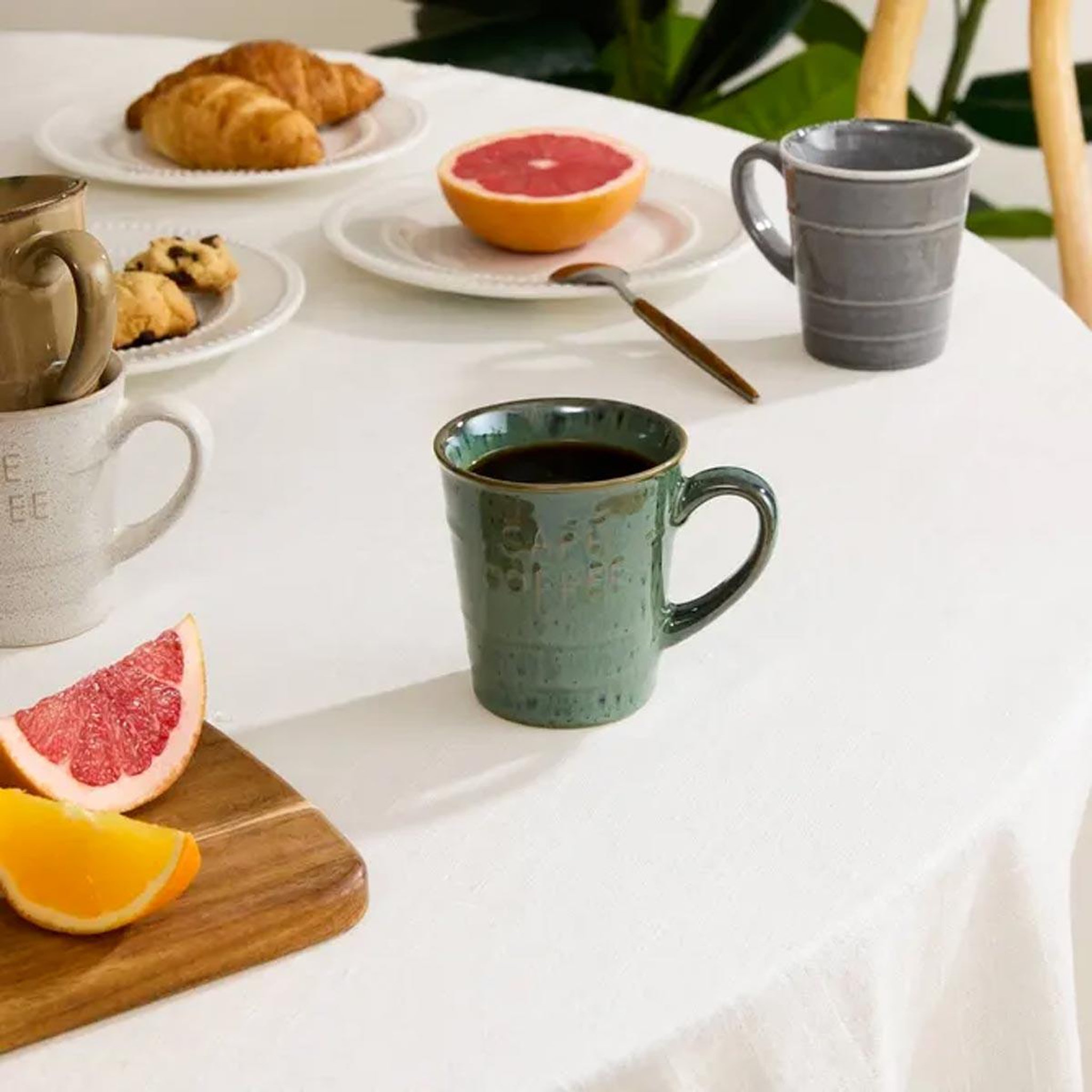 Voir la diapositive 3 : SECRET DE GOURMET Lot de 6 mugs à café  joel  20cl vert