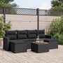 Voir la diapositive 1 : VIDAXL Salon de jardin 7 pcs avec coussins noir resine tressee