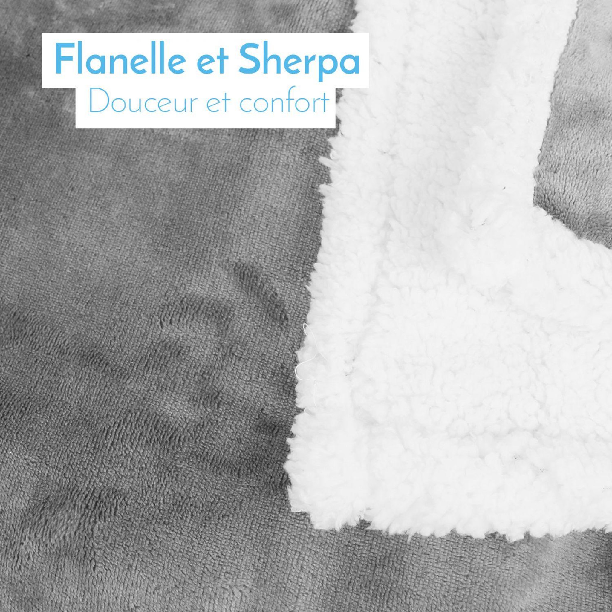 Voir la diapositive 1 : Monsieur Bébé Lot de 2 couvertures, plaids polaires pour bébé 75 x 100 cm en flanelle et sherpa ultra doux
