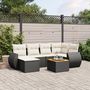 Voir la diapositive 1 : VIDAXL Salon de jardin 7 pcs avec coussins noir resine tressee