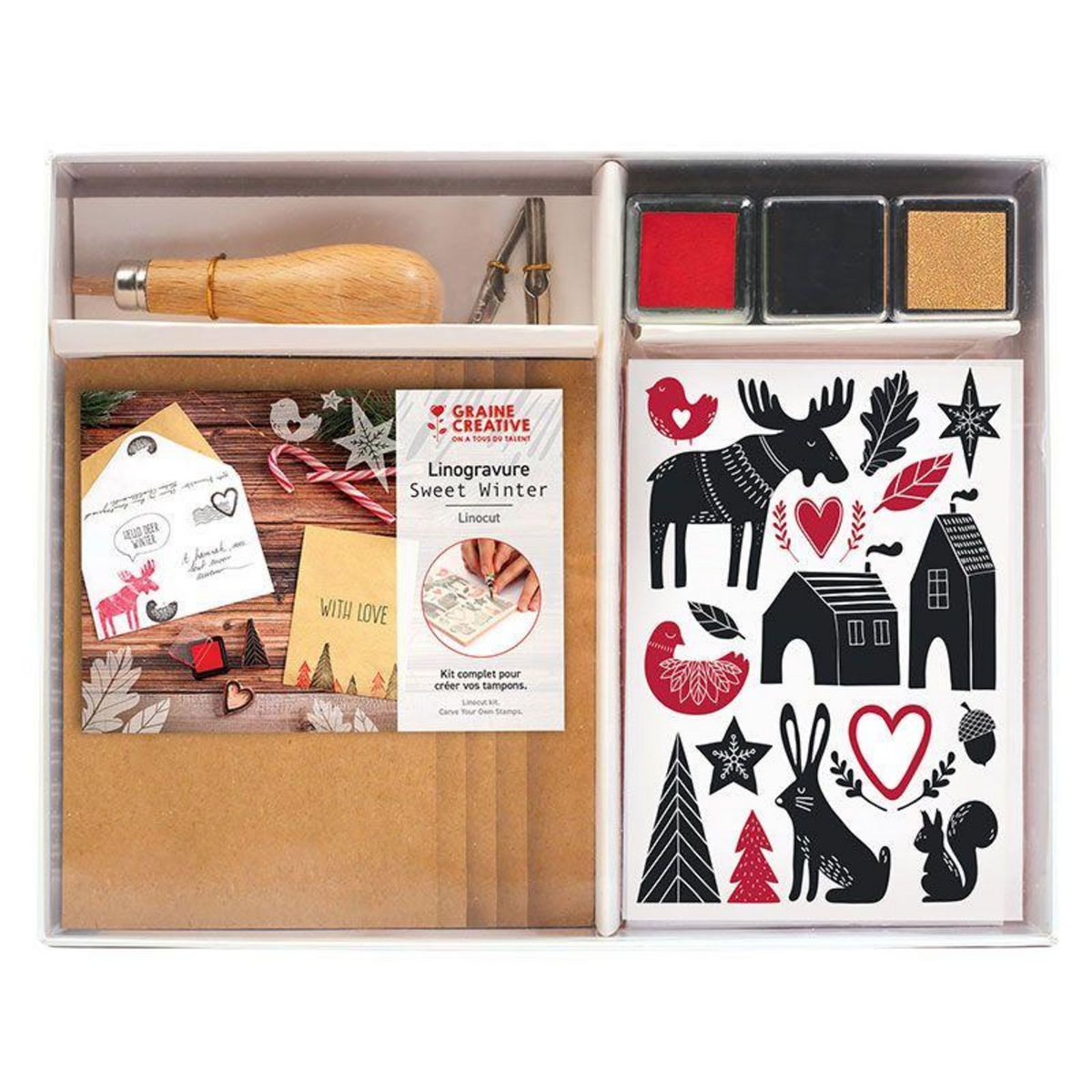 Graine créative Kit linogravure hiver scandinave