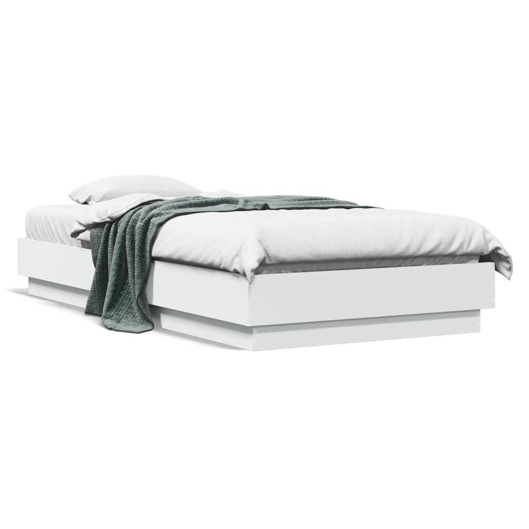 Voir la diapositive 2 : VIDAXL Cadre de lit sans matelas blanc 75x190 cm bois d'ingenierie