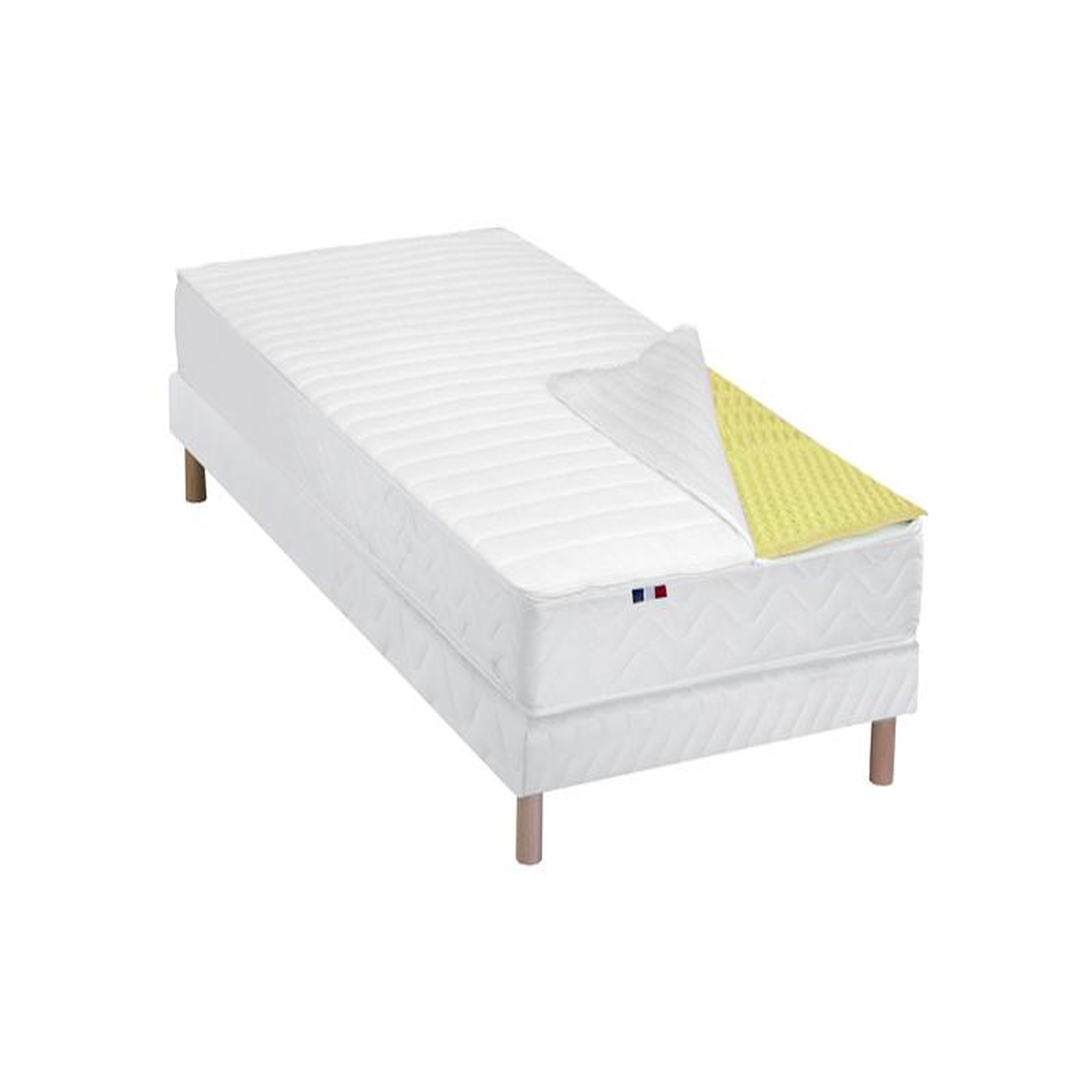 Voir la diapositive 3 : Surmatelas 7 zones Mousse Haute résilience 90x190 cm