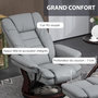 Voir la diapositive 6 : HOMCOM Fauteuil de relaxation inclinable pivotant avec repose-pied PU gris