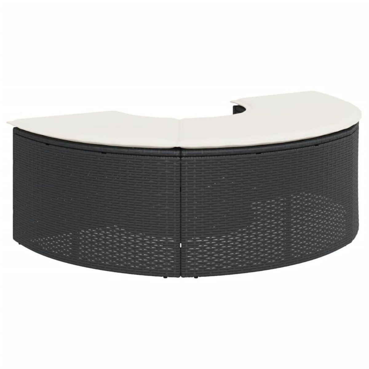 VIDAXL Tabouret de jardin avec coussin noir resine tressee