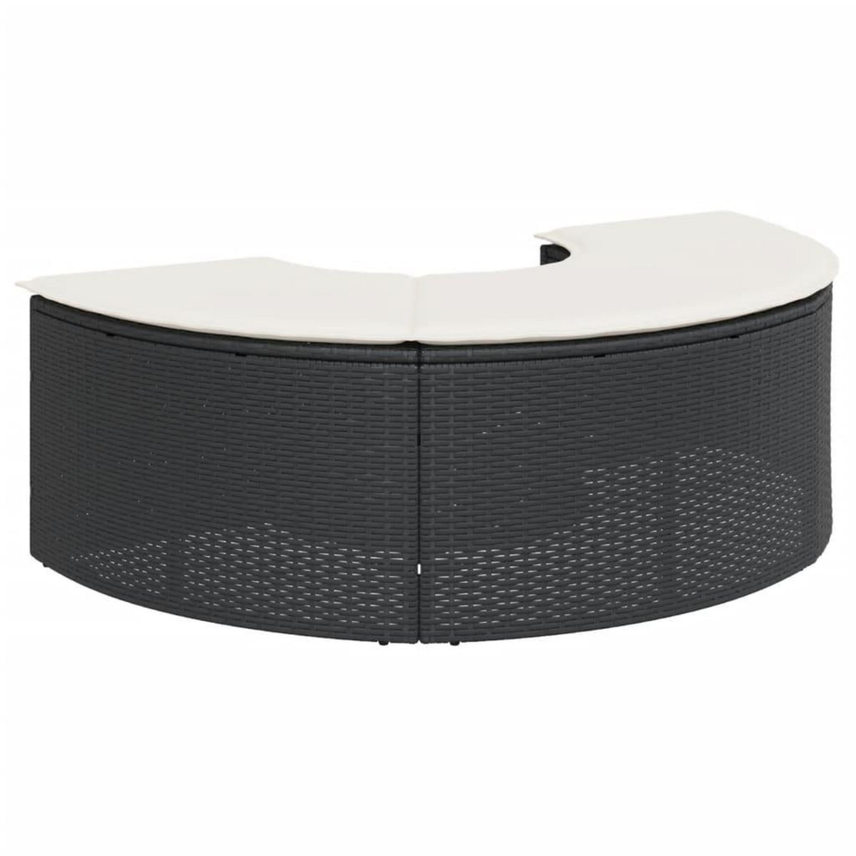 VIDAXL Tabouret de jardin avec coussin noir resine tressee