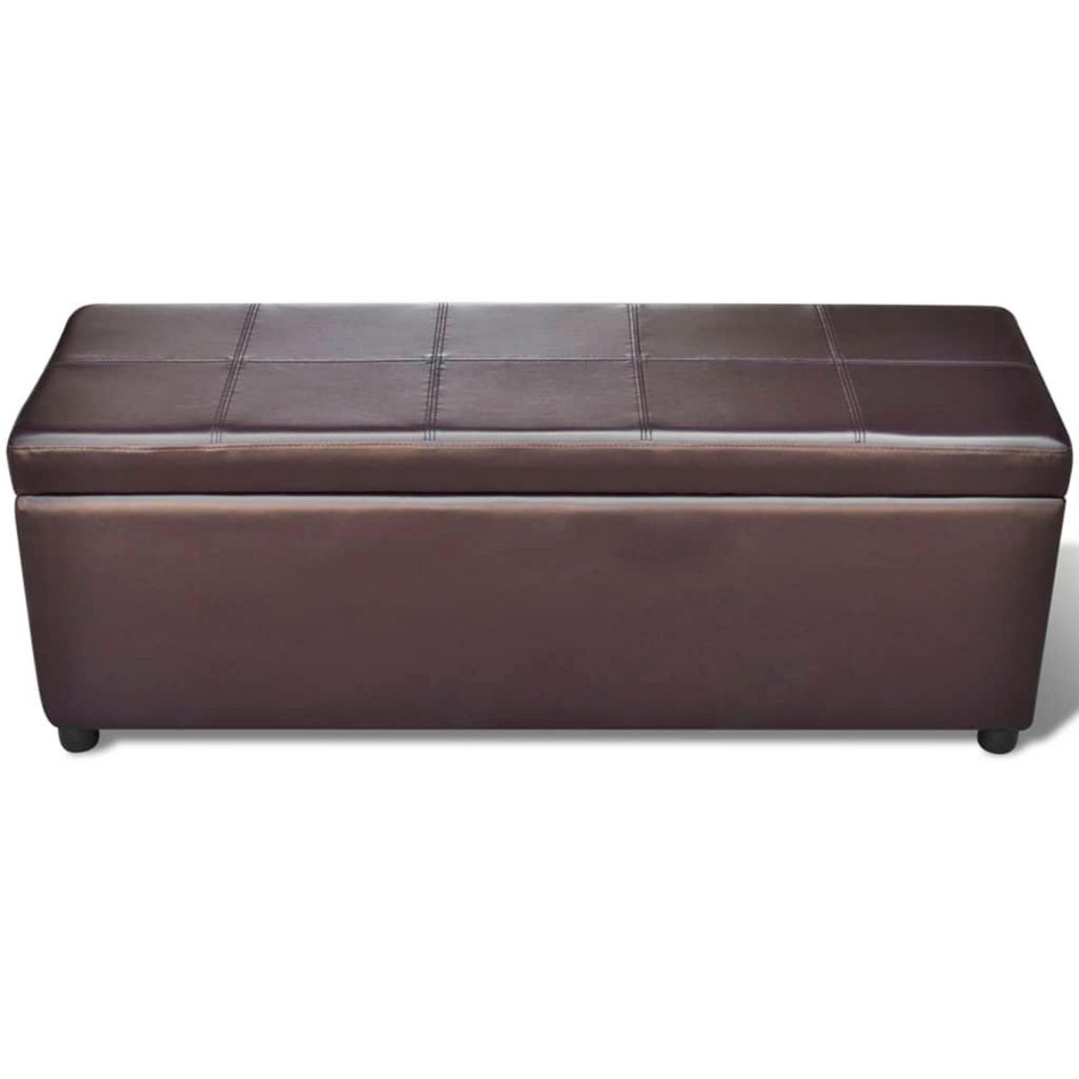 VIDAXL Banc long de rangement bois marron