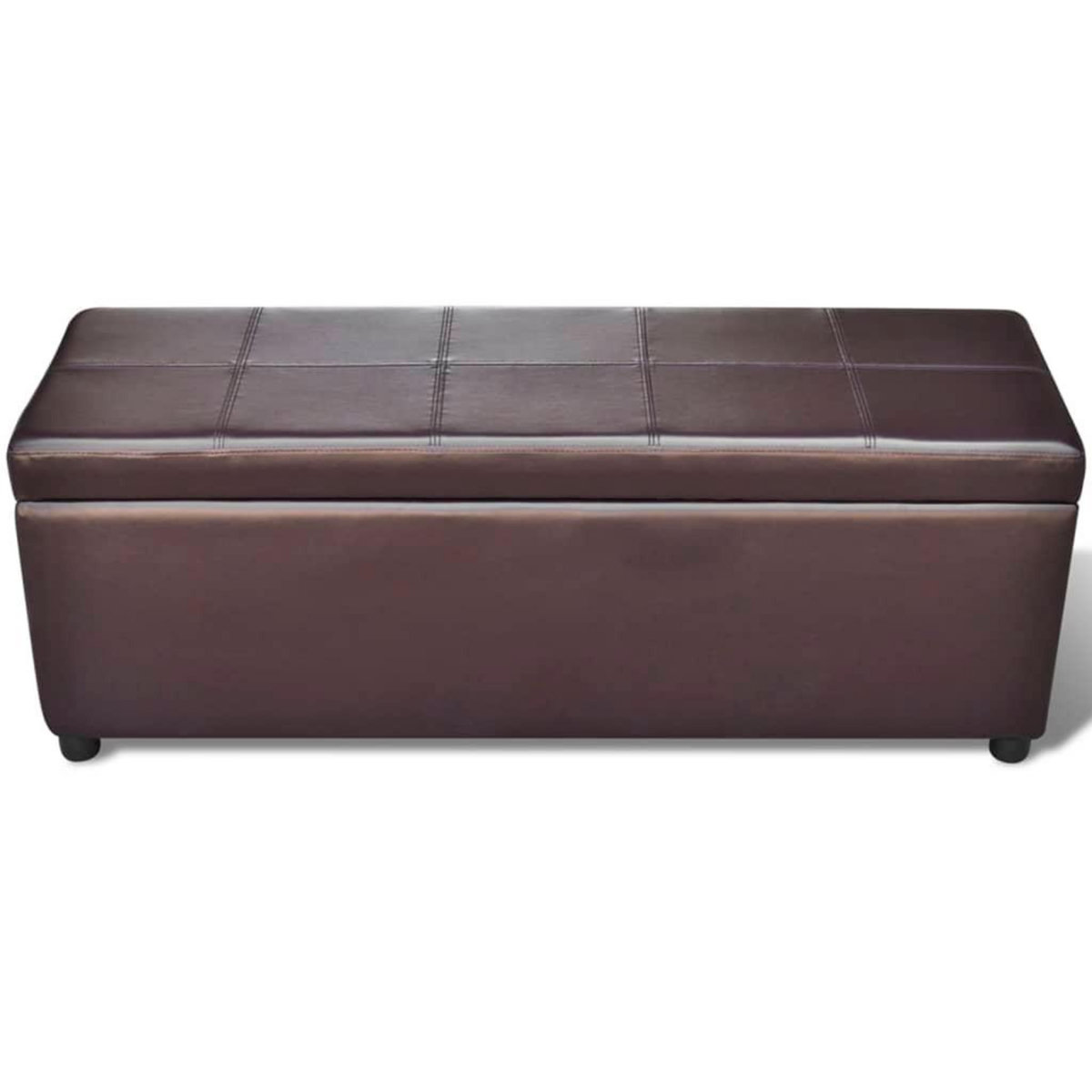 VIDAXL Banc long de rangement bois marron