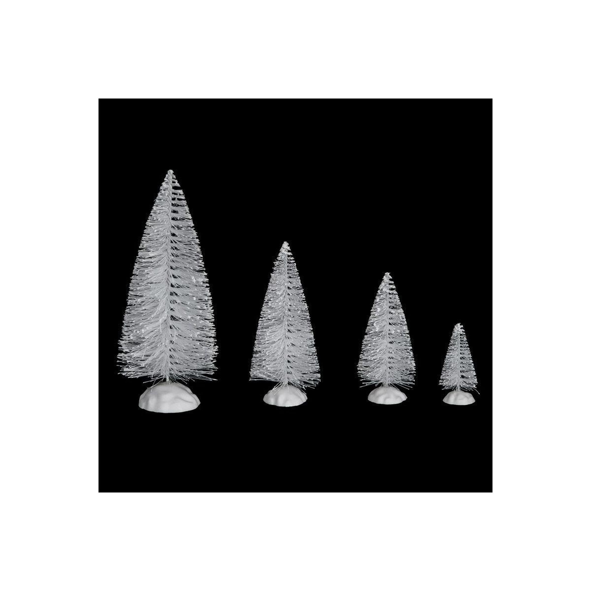 Voir la diapositive 2 : FEERIC LIGHT & CHRISTMAS Lot de 10 sapins de noël  village  20cm blanc
