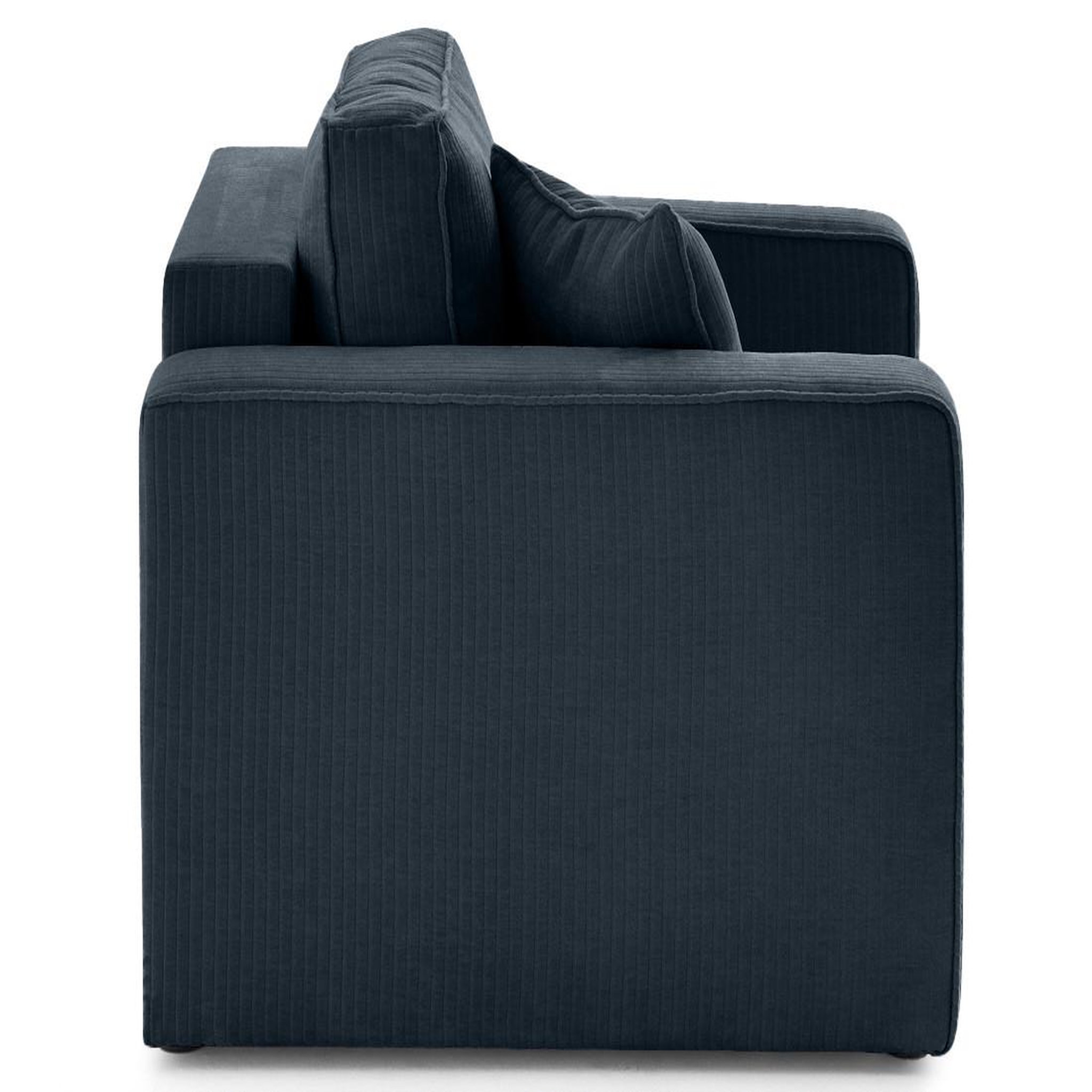 Voir la diapositive 2 : BEST MOBILIER Topaze - fauteuil en velours côtelé plat