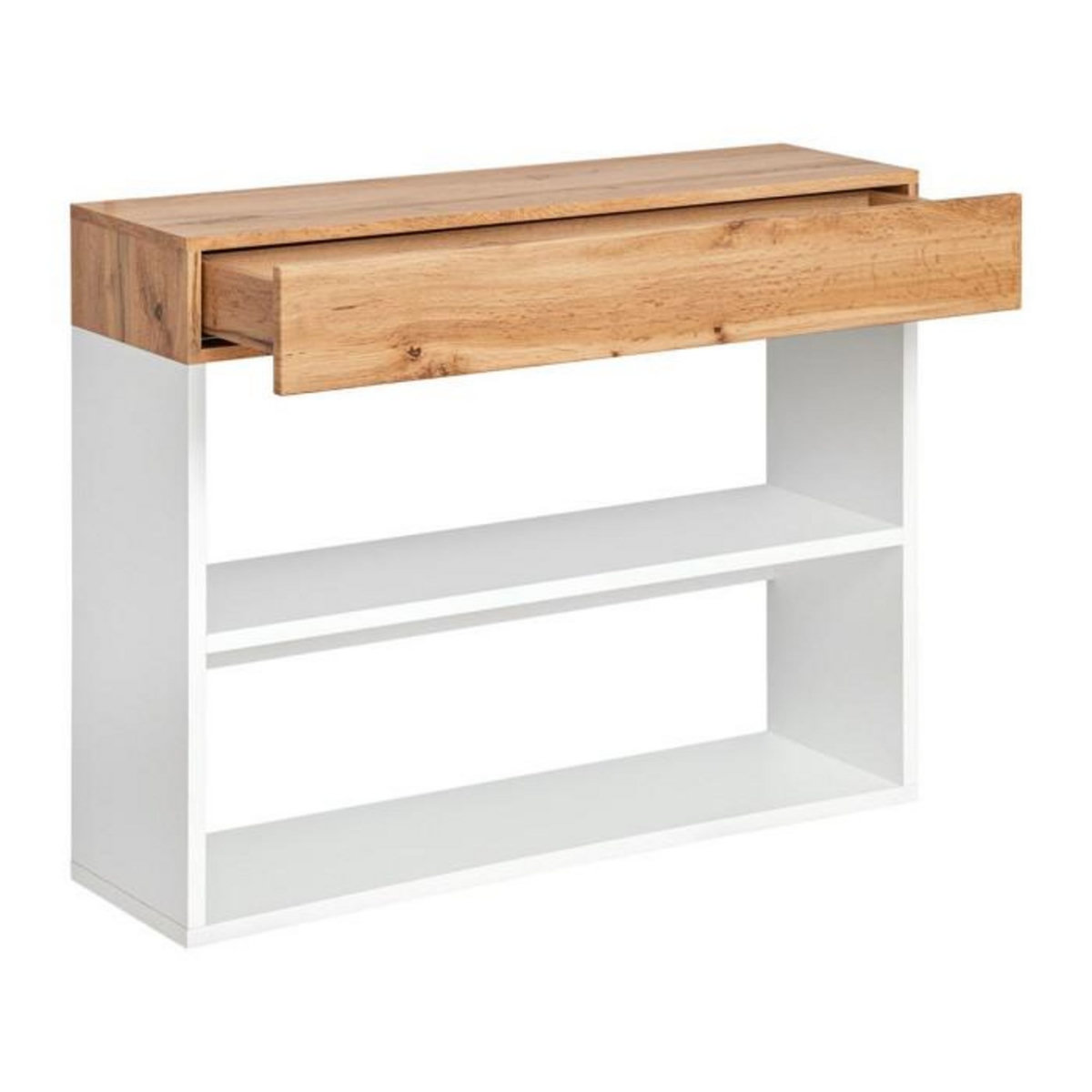 Paris Prix Étagère Murale 2 Niveaux & Tiroir  Easy  100cm Blanc