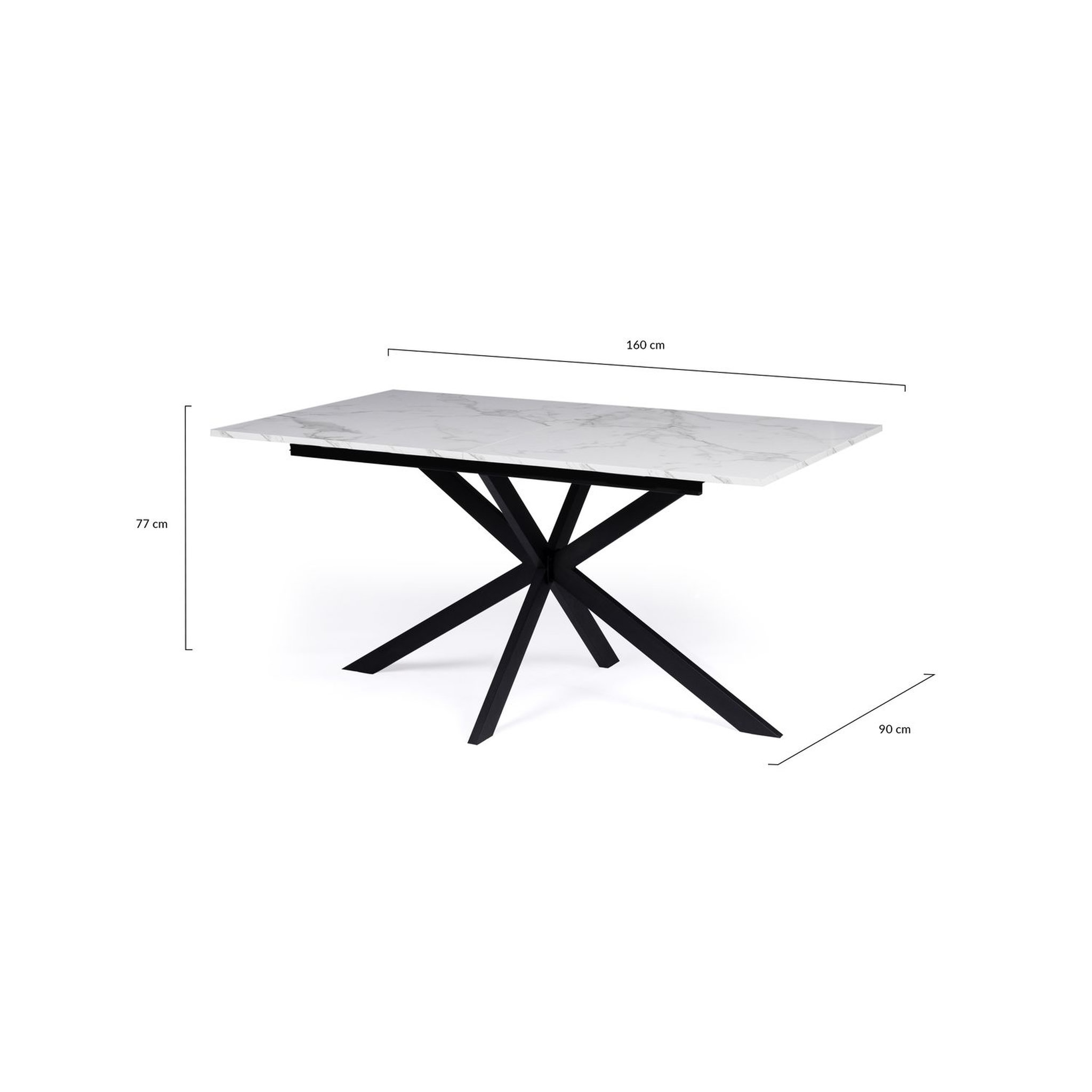 Voir la diapositive 5 : Table de séjour salle à manger extensible effet marbre L160/200 cm ALMA