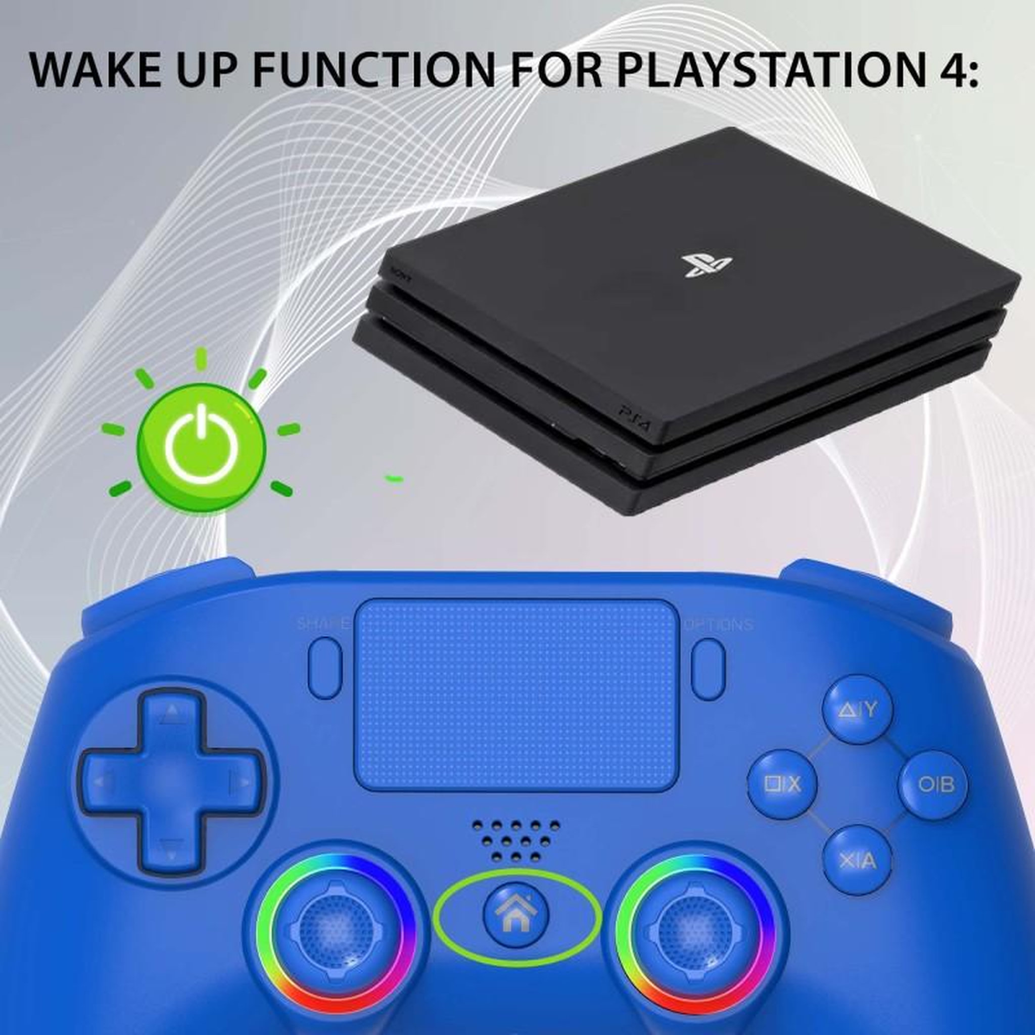 Voir la diapositive 3 : Subsonic Manette PS4/PC sans fil LED - Bleue