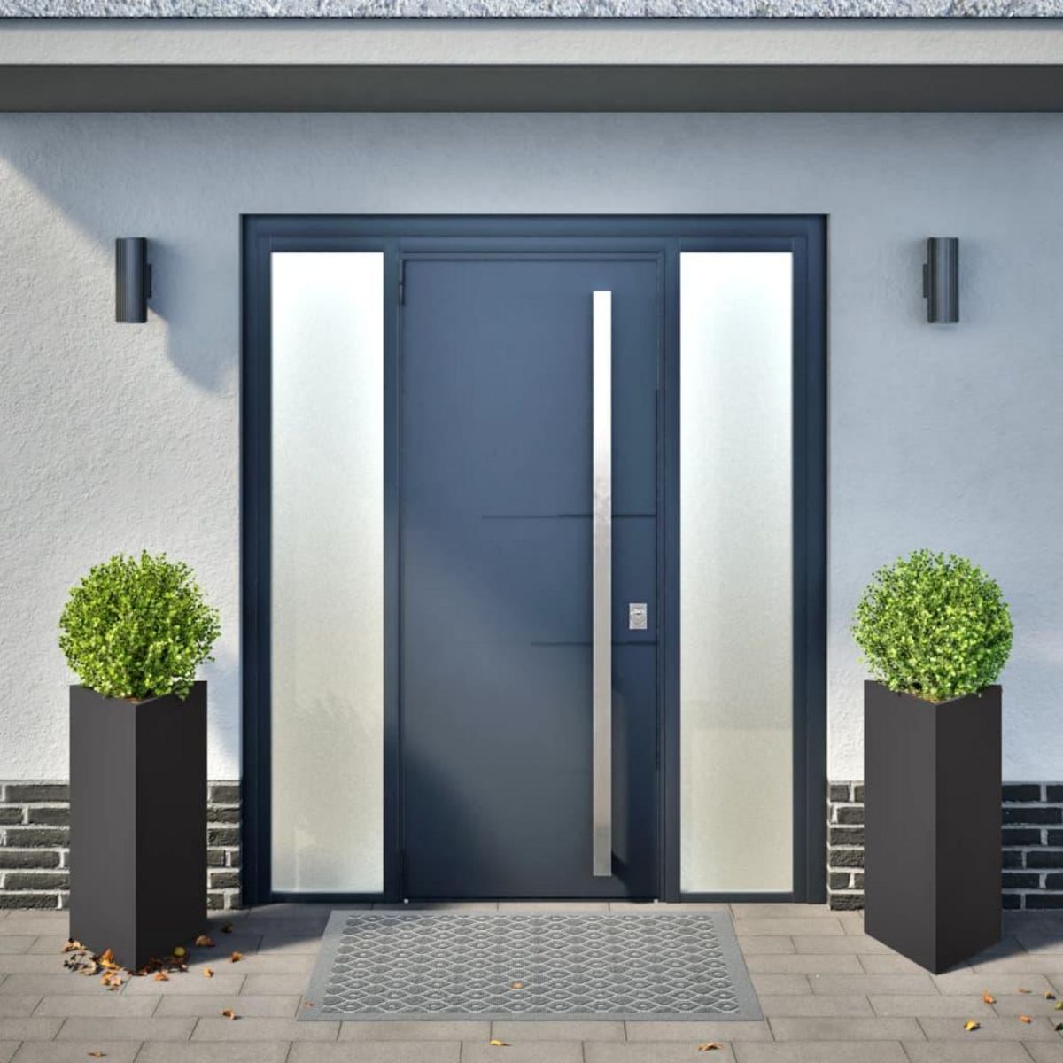 VIDAXL Jardinieres 2 pcs noir triangulaire 40x34,5x70 cm acier