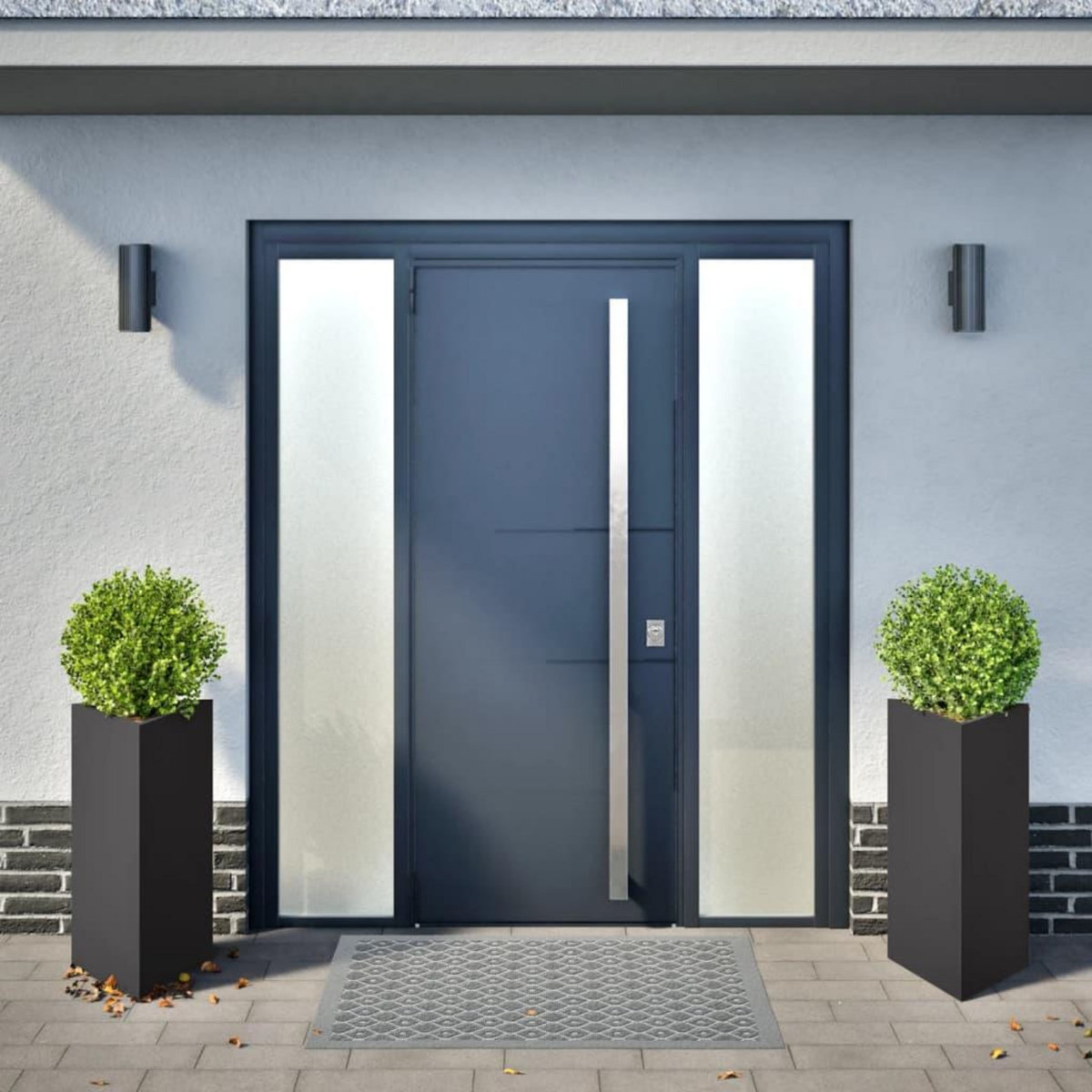 VIDAXL Jardinieres 2 pcs noir triangulaire 40x34,5x70 cm acier