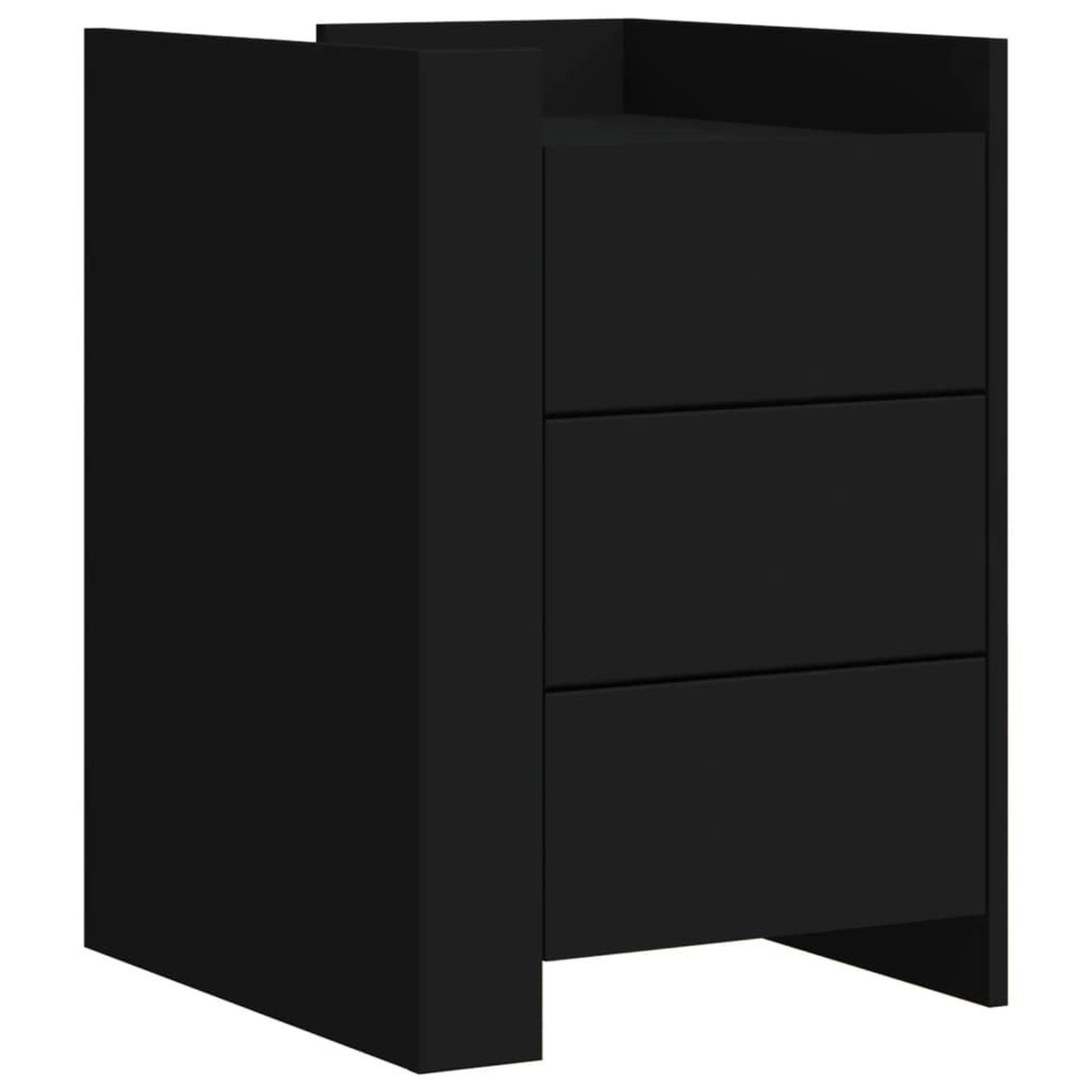 Voir la diapositive 2 : VIDAXL Table de chevet noir 45x50x65 cm bois d'ingenierie