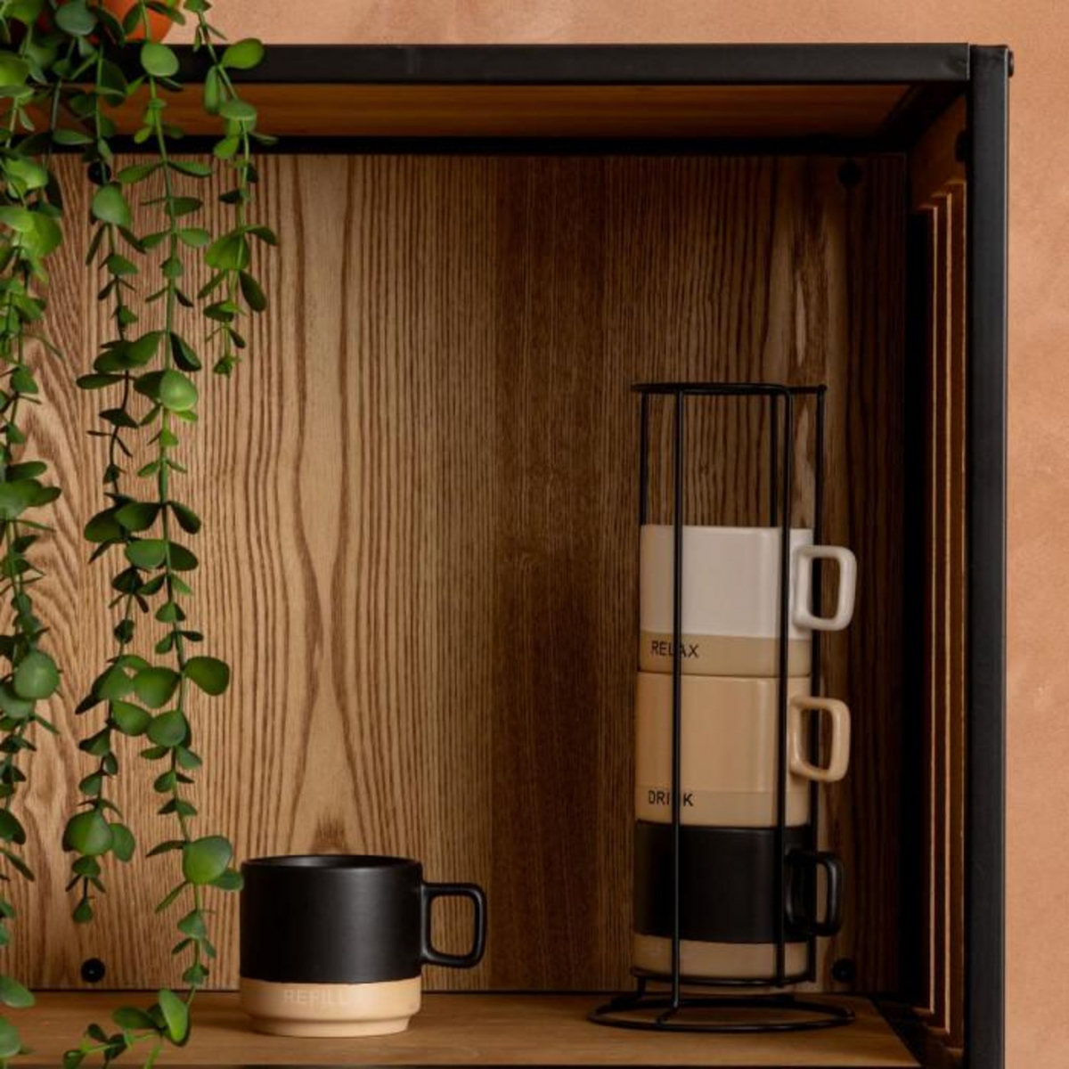 SECRET DE GOURMET Lot de 4 Mugs sur Rack  Luca  24cl Multicolore